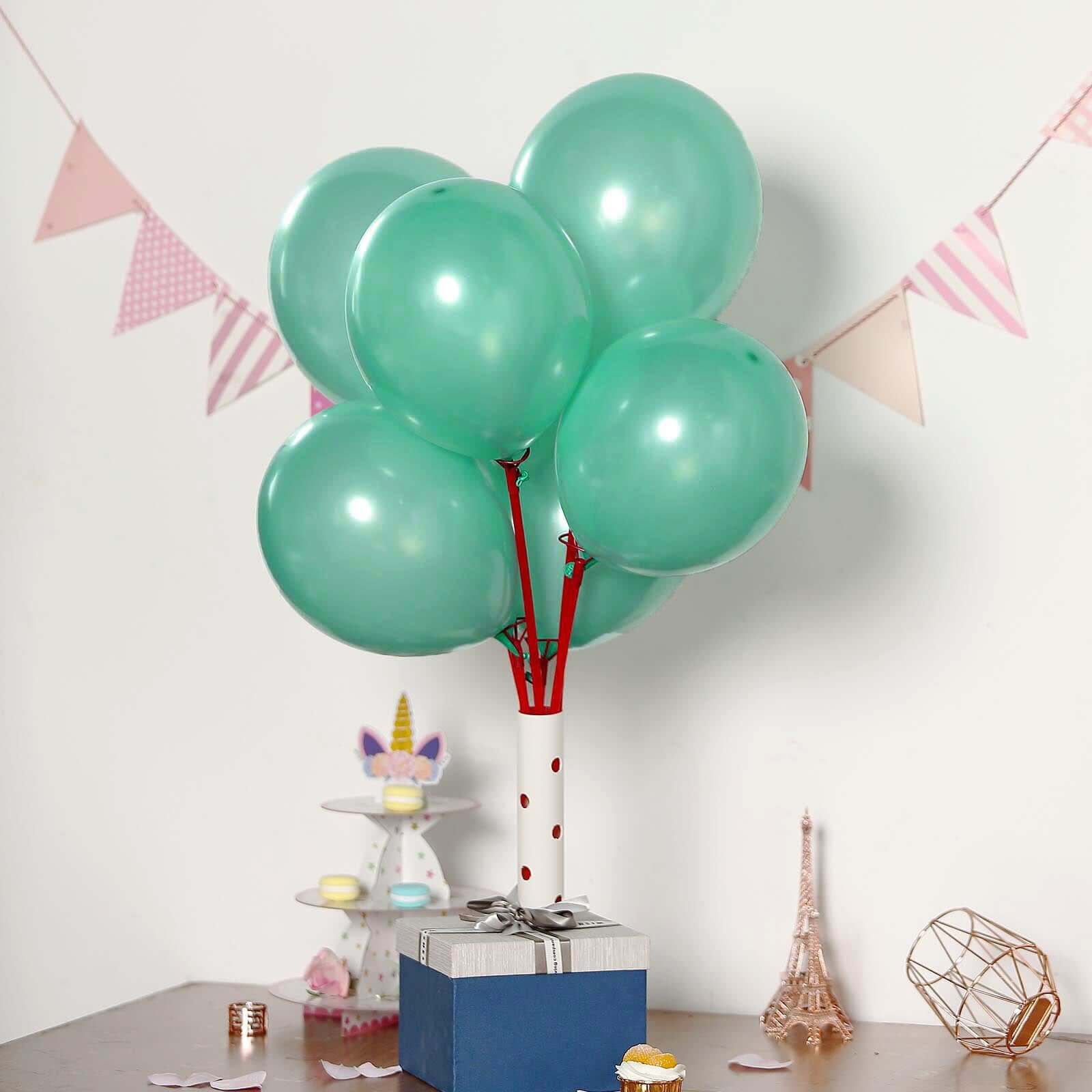 25 Pack 12" Shiny Pearl Turquoise Latex Helium or Air Balloons