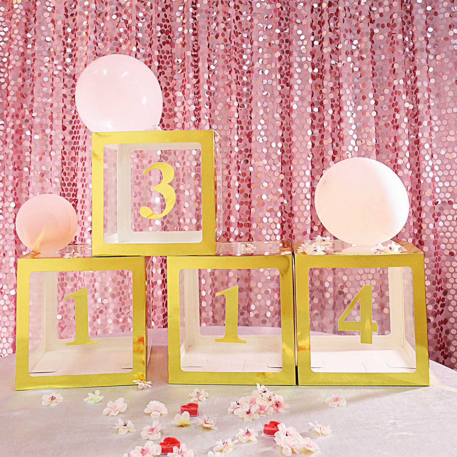 4-Pack Stickers Banner Custom 0-9 Number "8" Design Gold - Milestone Age and Date Stick-On Numbers 5"