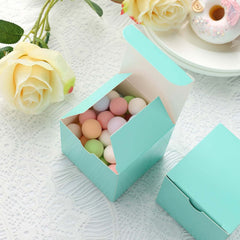 100 Pack 3" Easy DIY Turquoise Party Shower Favor Candy Gift Boxes