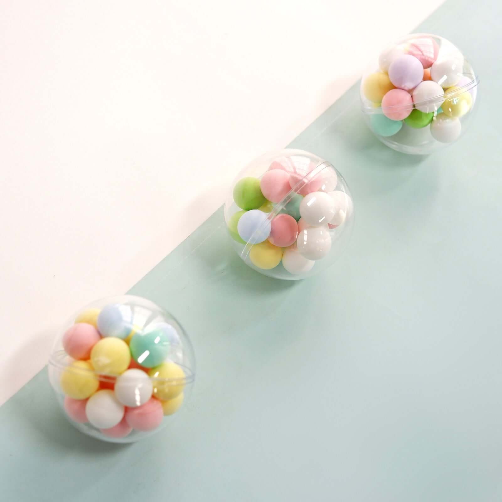 12-Pack Fillable Ornament Ball Candy Container Clear - Unique Transparent Candy Treat Favor Containers 3"