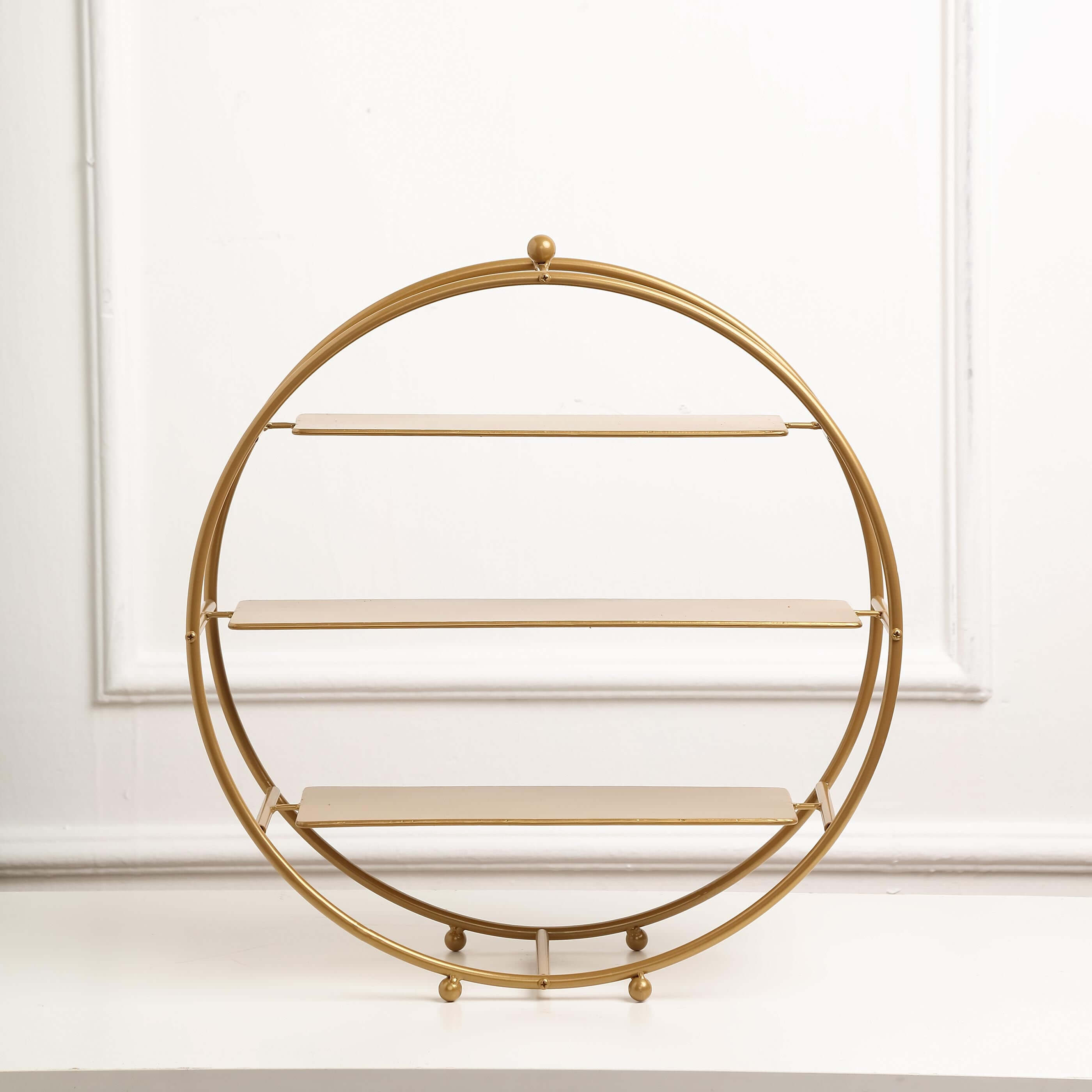 3-Tier Metal Round Cupcake Stand Matte Gold - Stylish Dessert Holder Appetizer Display for Modern Weddings Dessert Buffets & Celebrations 21"