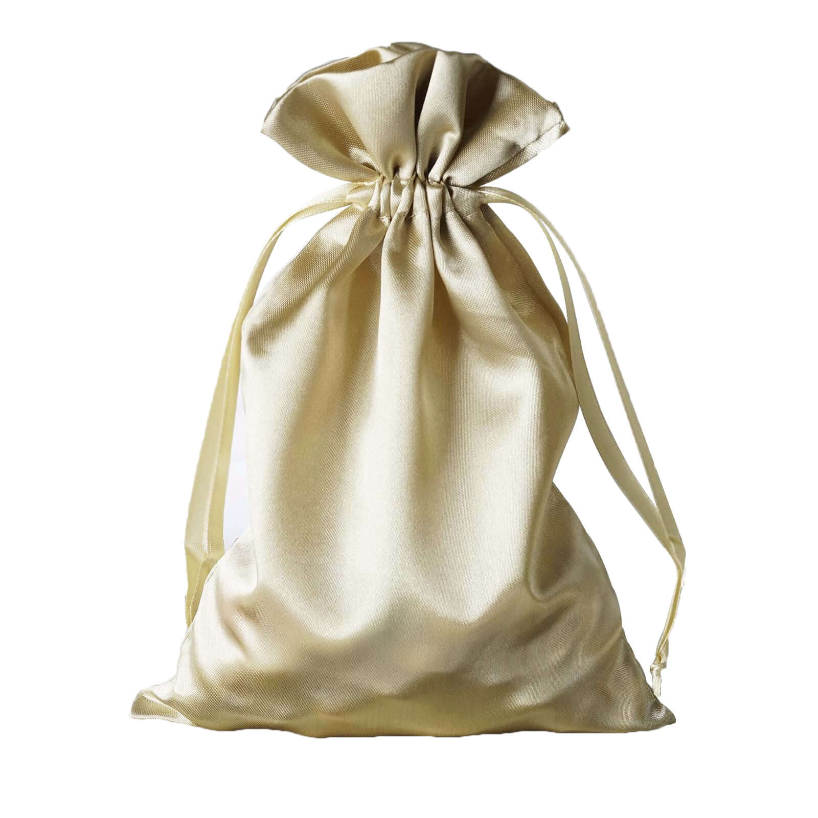12 Pack 6"x9" Champagne Satin Drawstring Wedding Party Favor Gift Bags