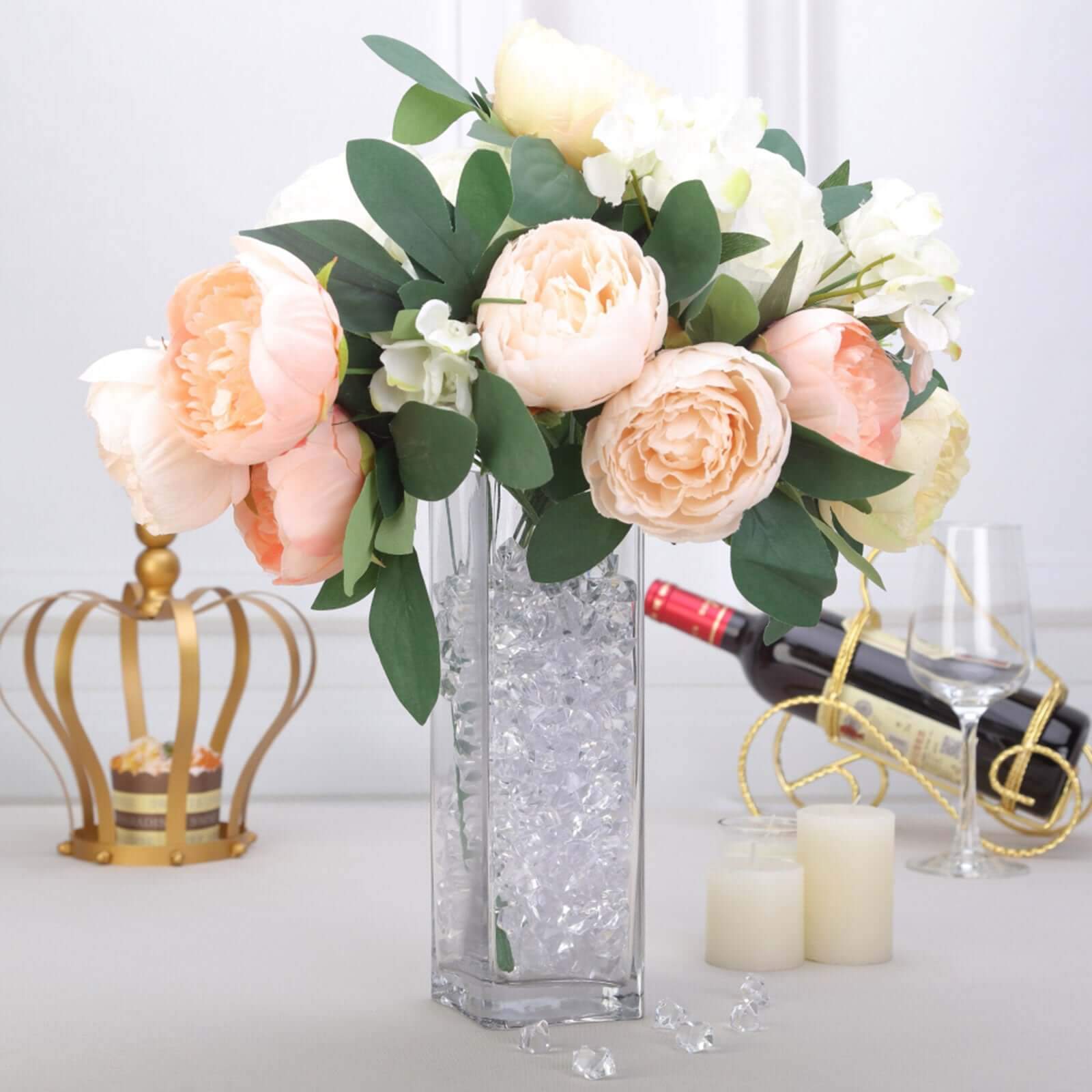 300 Pcs Acrylic Ice Bead Vase Fillers Large Clear - Stylish DIY Craft Crystals for Event Decor & Wedding Tables