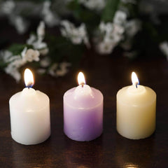 12-Pack Votive Candles Mini Design Ivory - Multi-Purpose Candle Decor for Events 2"