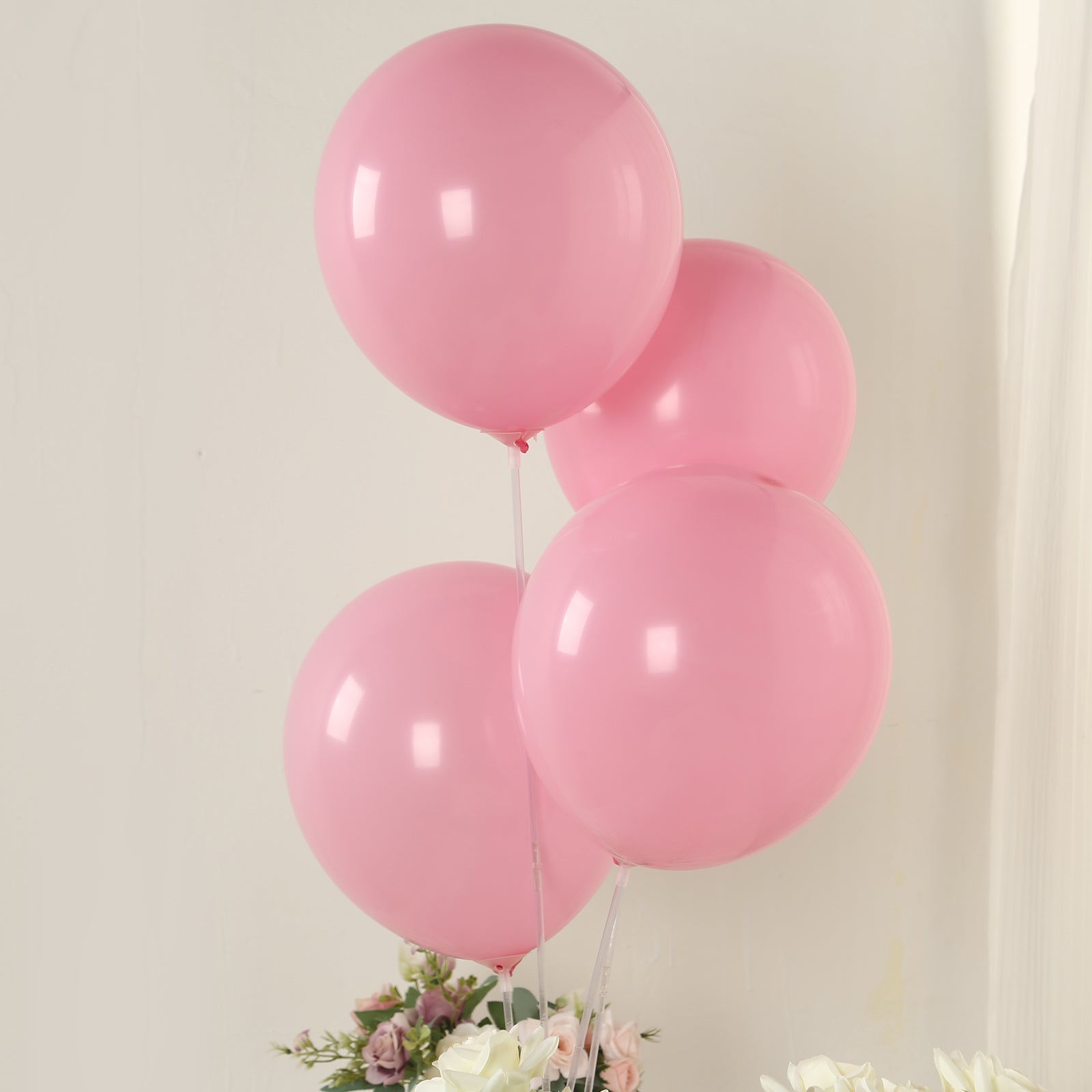 50 Pack Matte Pastel Pink Biodegradable Balloons 12", Round Eco-friendly Thick Latex Party Balloons