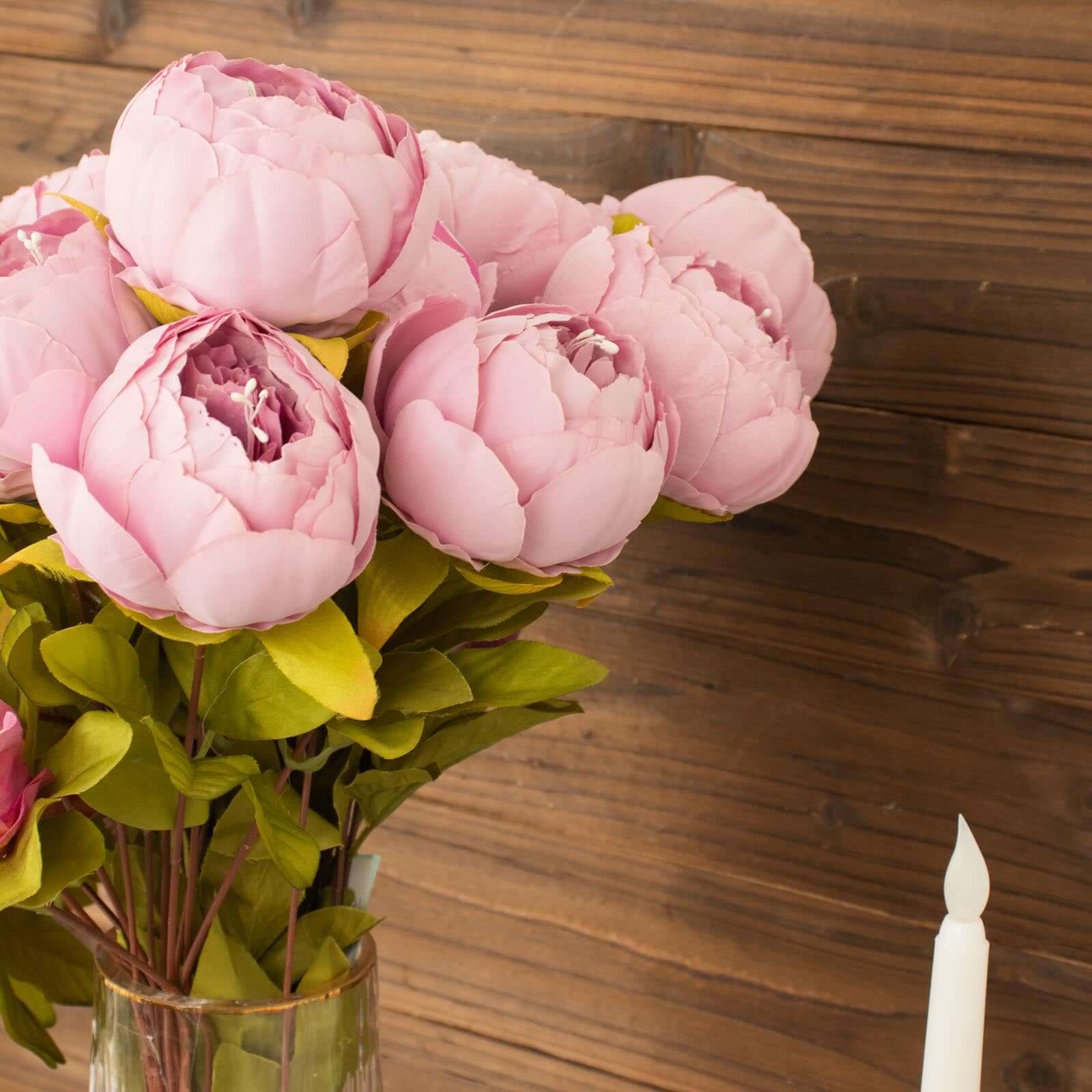 2 Pack 19" Lavender Lilac Artificial Peony Flower Wedding Bouquets, Faux Silk Flower Arrangements