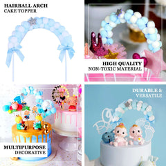 Cotton Ball Arch Cake Topper Pink/White - Charming Mini Cake Decoration Supplies for Nautical Sky & Baby-Themed Events 6"x11"