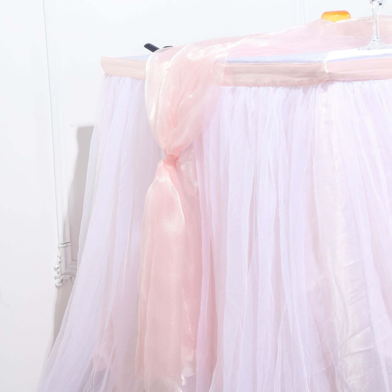 12"x10yd Blush Sheer Chiffon Fabric Bolt, DIY Voile Drapery Fabric