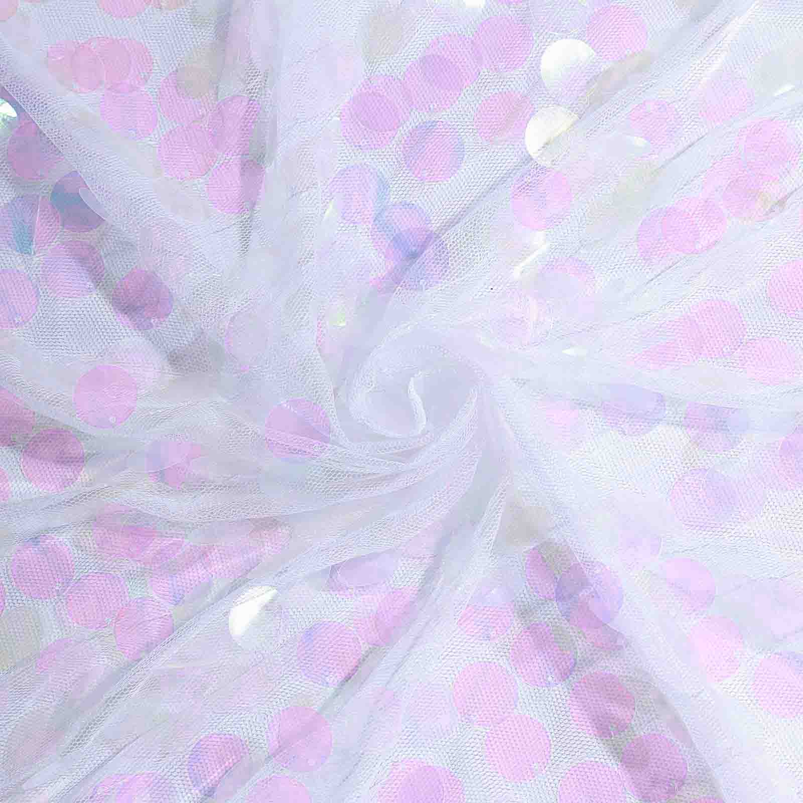 Sequin 90"x132" Rectangle Tablecloth Iridescent - Seamless Big Payette Table Cover