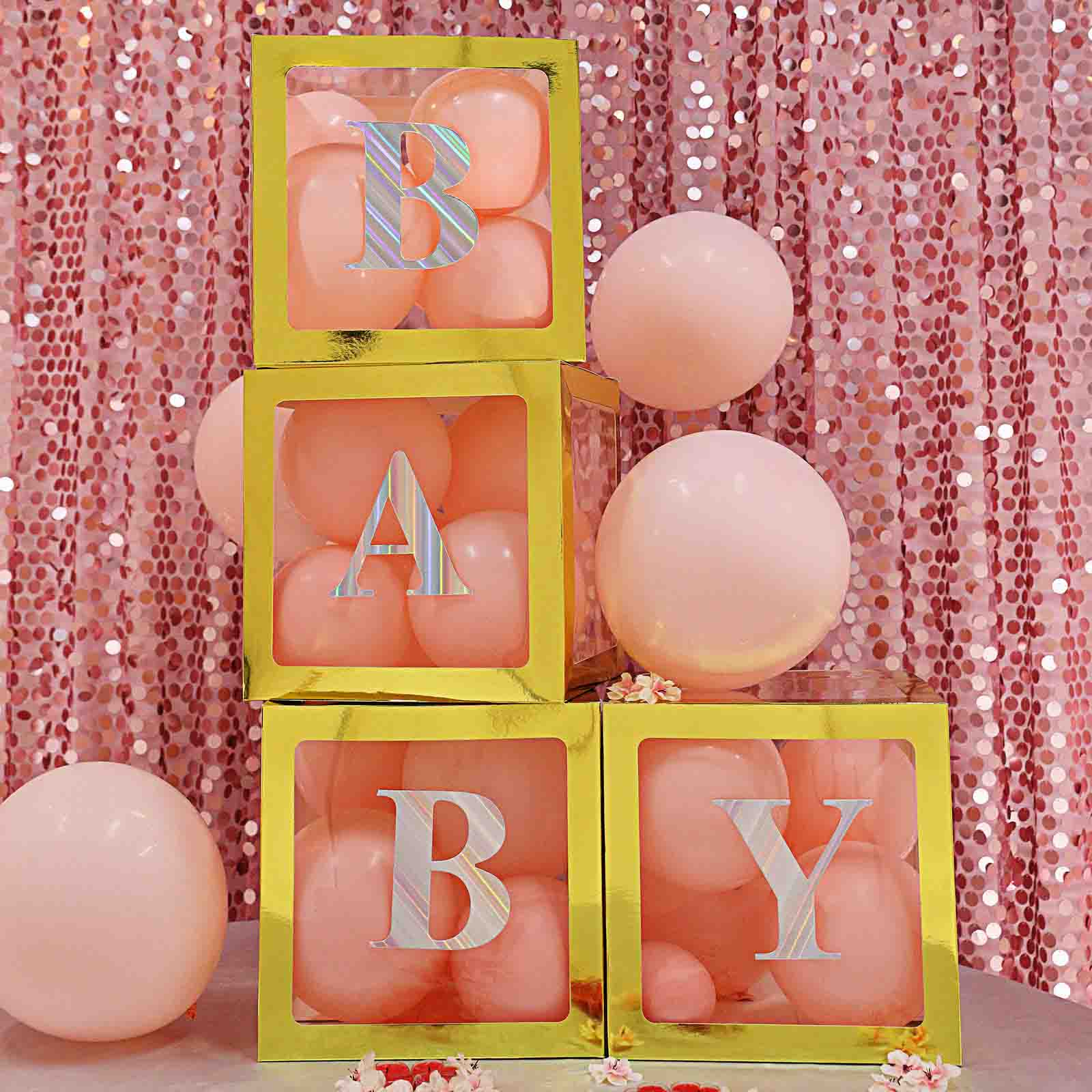 4 Pack 5" Iridescent Alphabet Stickers Banner, Customizable Stick on Letters - W