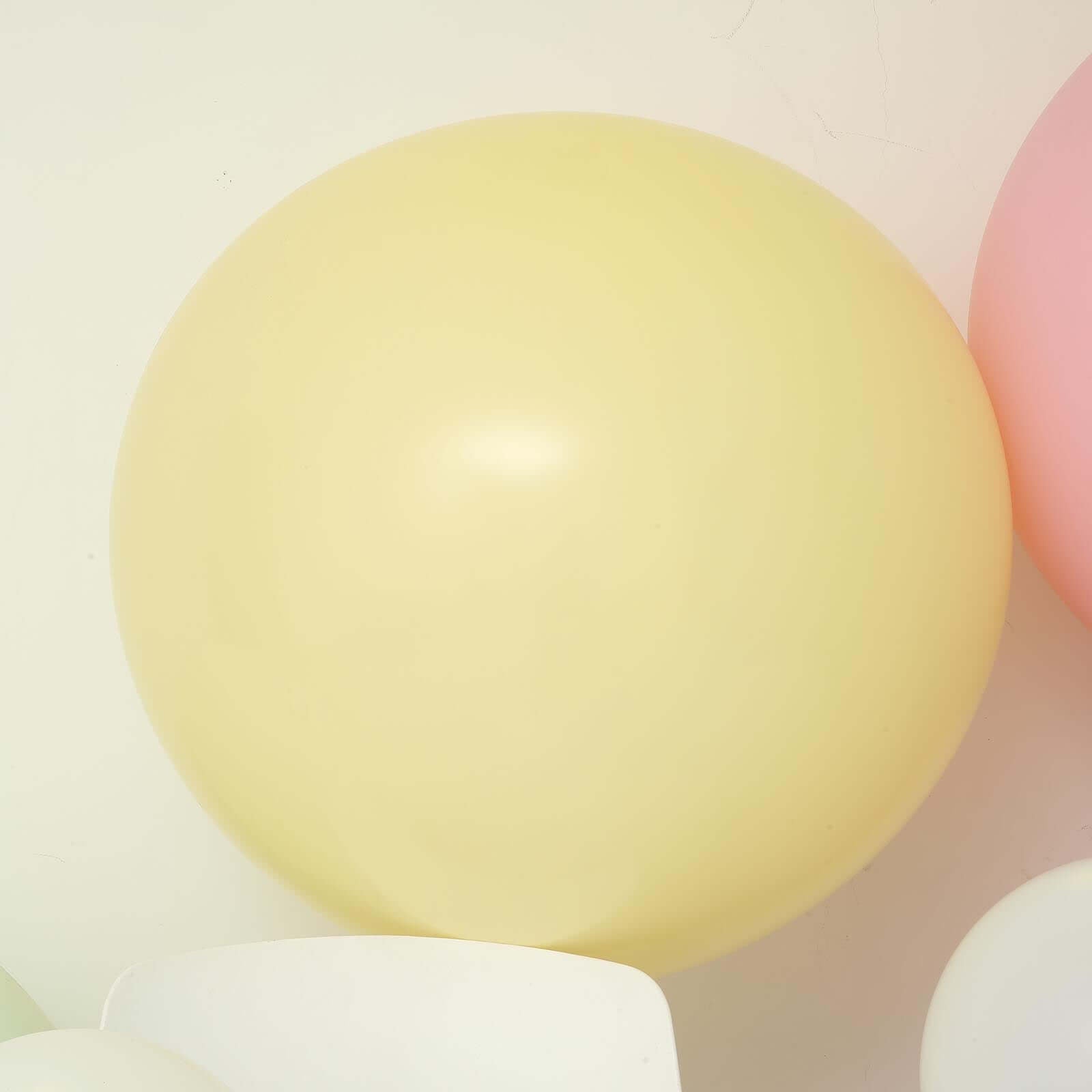 2 Pack 32" Large Balloons Helium or Air Latex Balloons Pastel Yellow