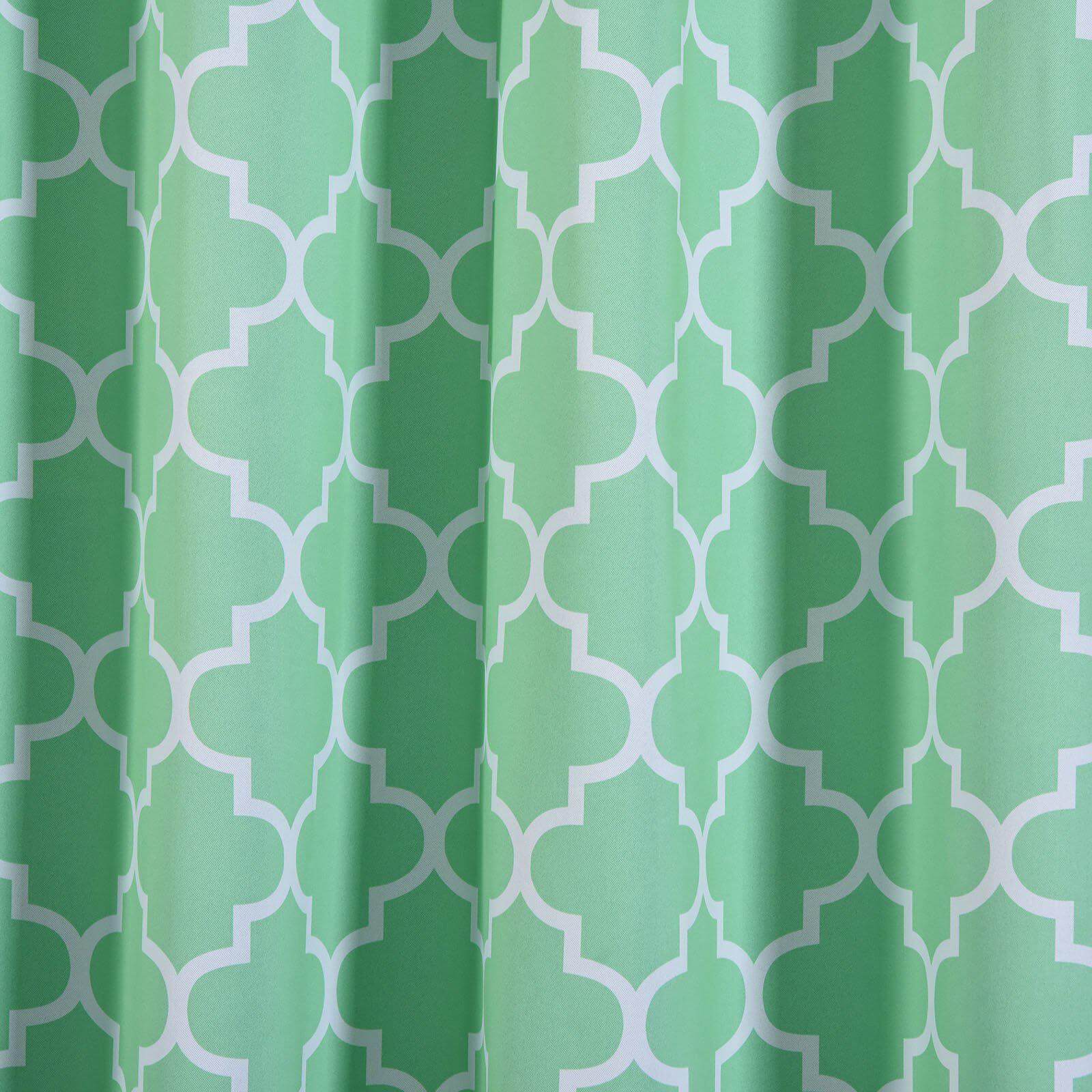 2 Pack White Mint Lattice Print Thermal Blackout Curtains With Chrome Grommet Window Treatment Panels - 52"x108"