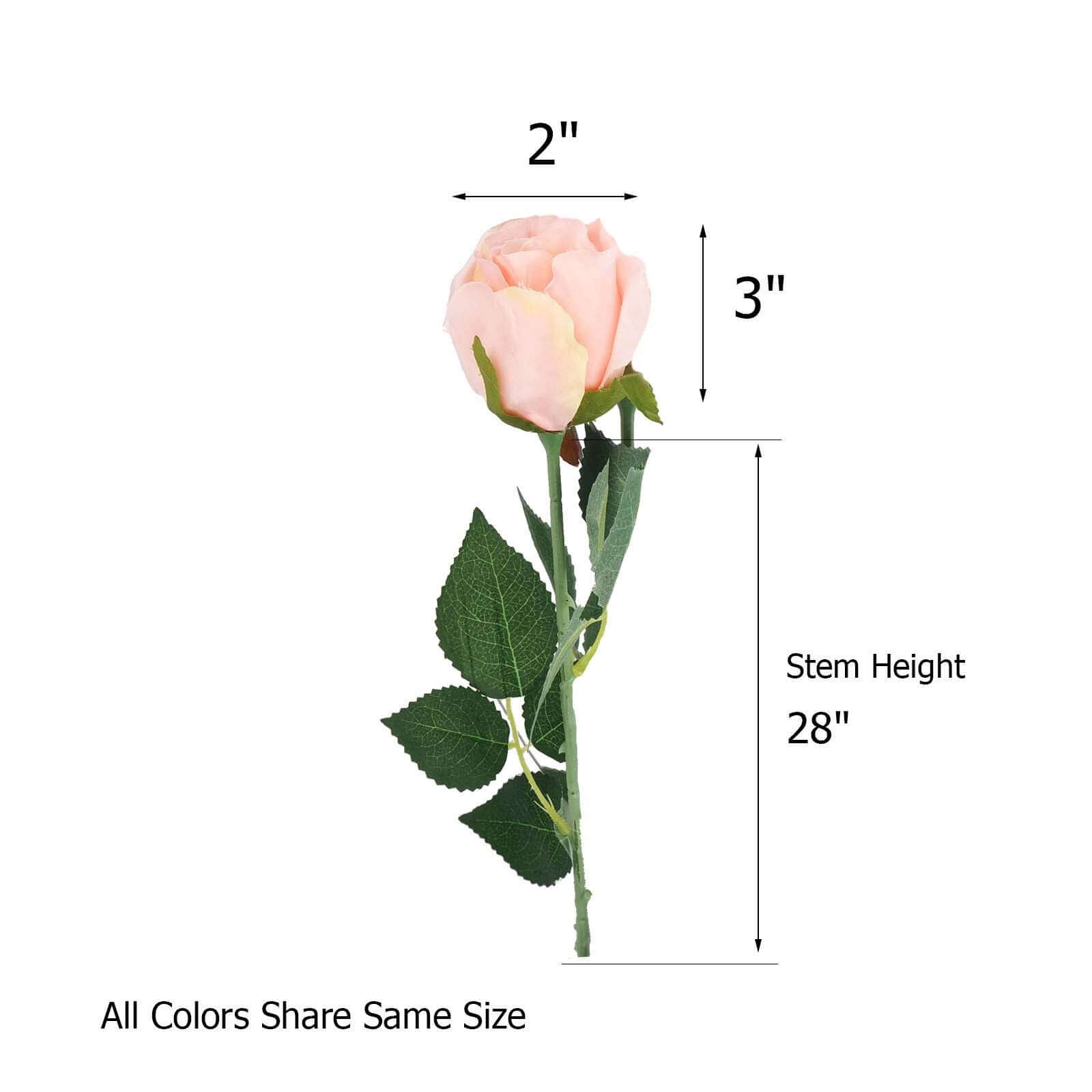 31" 24Pcs Red Long Stem Artificial Silk Roses Flowers