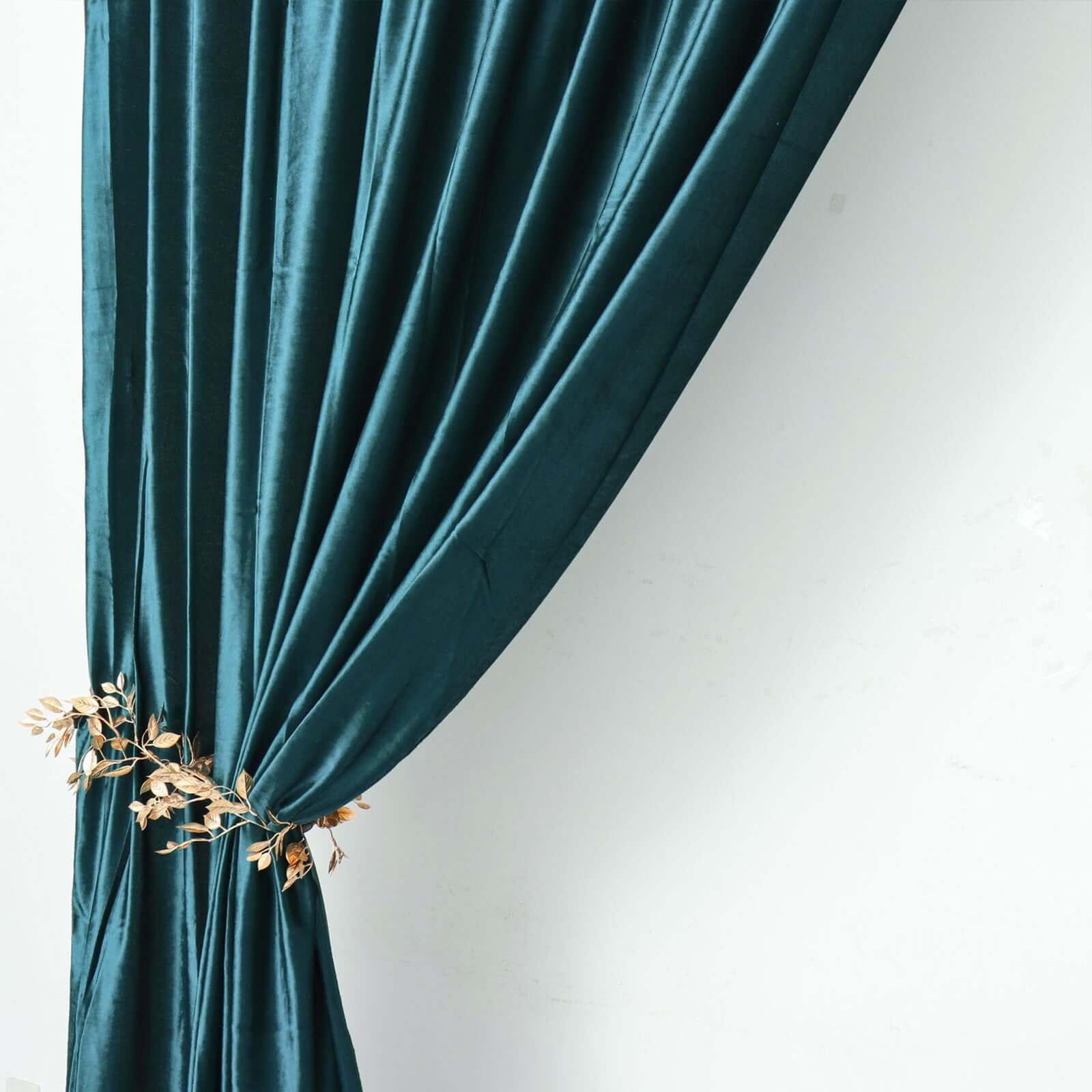 8ftx8ft Peacock Teal Premium Smooth Velvet Event Curtain Drapes, Privacy Backdrop Event Panel with Rod Pocket