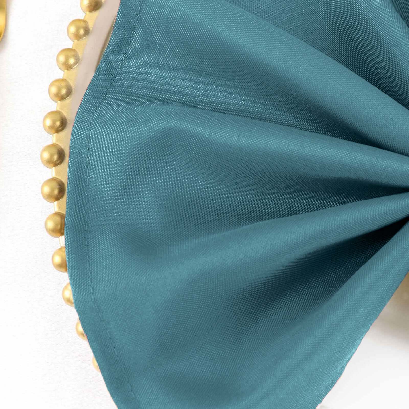 5 Pack Polyester 17"x17" Napkins Peacock Teal - Durable & Wrinkle Resistant Dinner Napkins