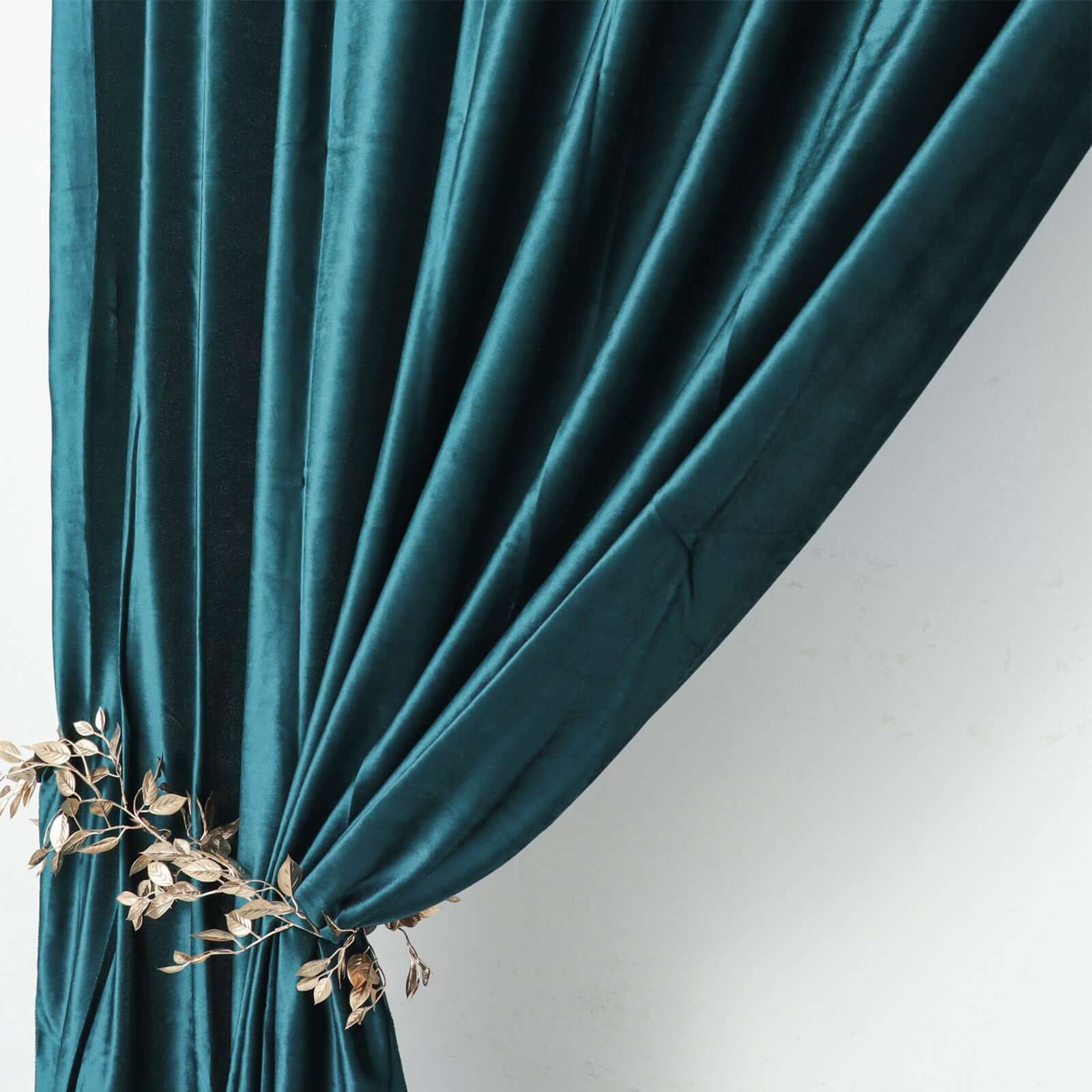 8ftx8ft Peacock Teal Premium Smooth Velvet Event Curtain Drapes, Privacy Backdrop Event Panel with Rod Pocket