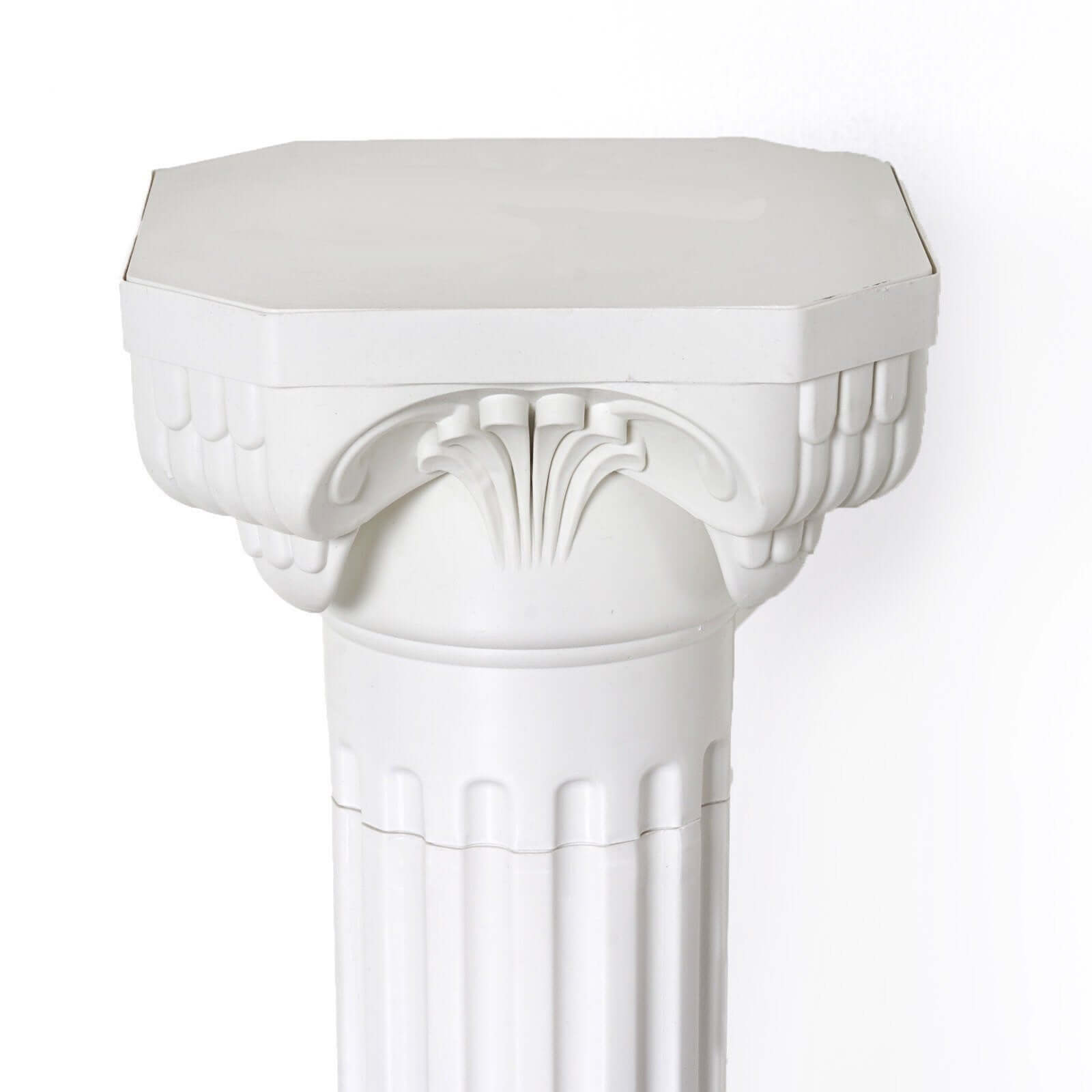 4 Pack 34" White Height Adjustable Empirical Roman Inspired Pedestal Column Plant Stand - PVC