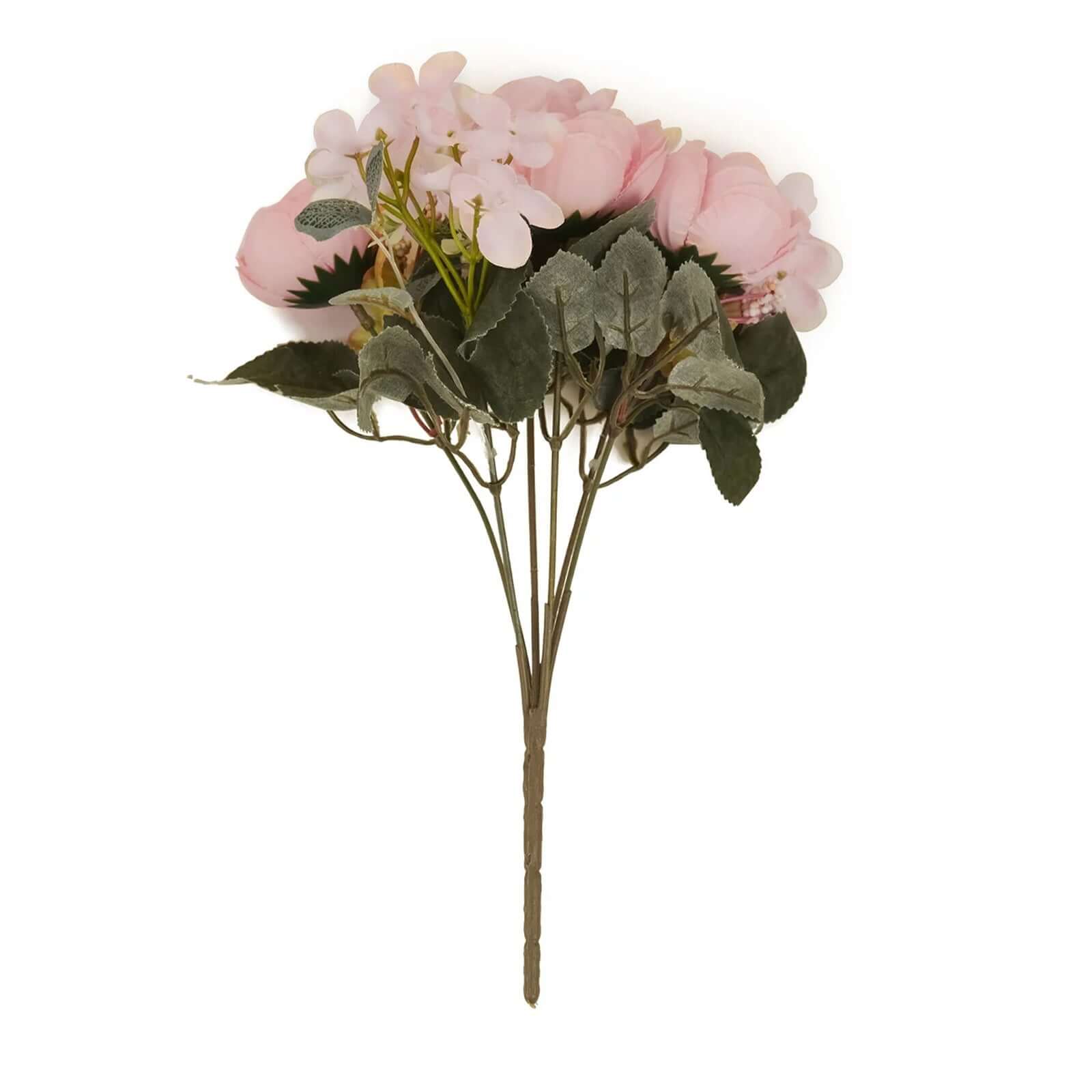 2 Pack Artificial Rose & Peony Floral Arrangements – 12" Blush Silk Bouquets for Weddings & Home Décor