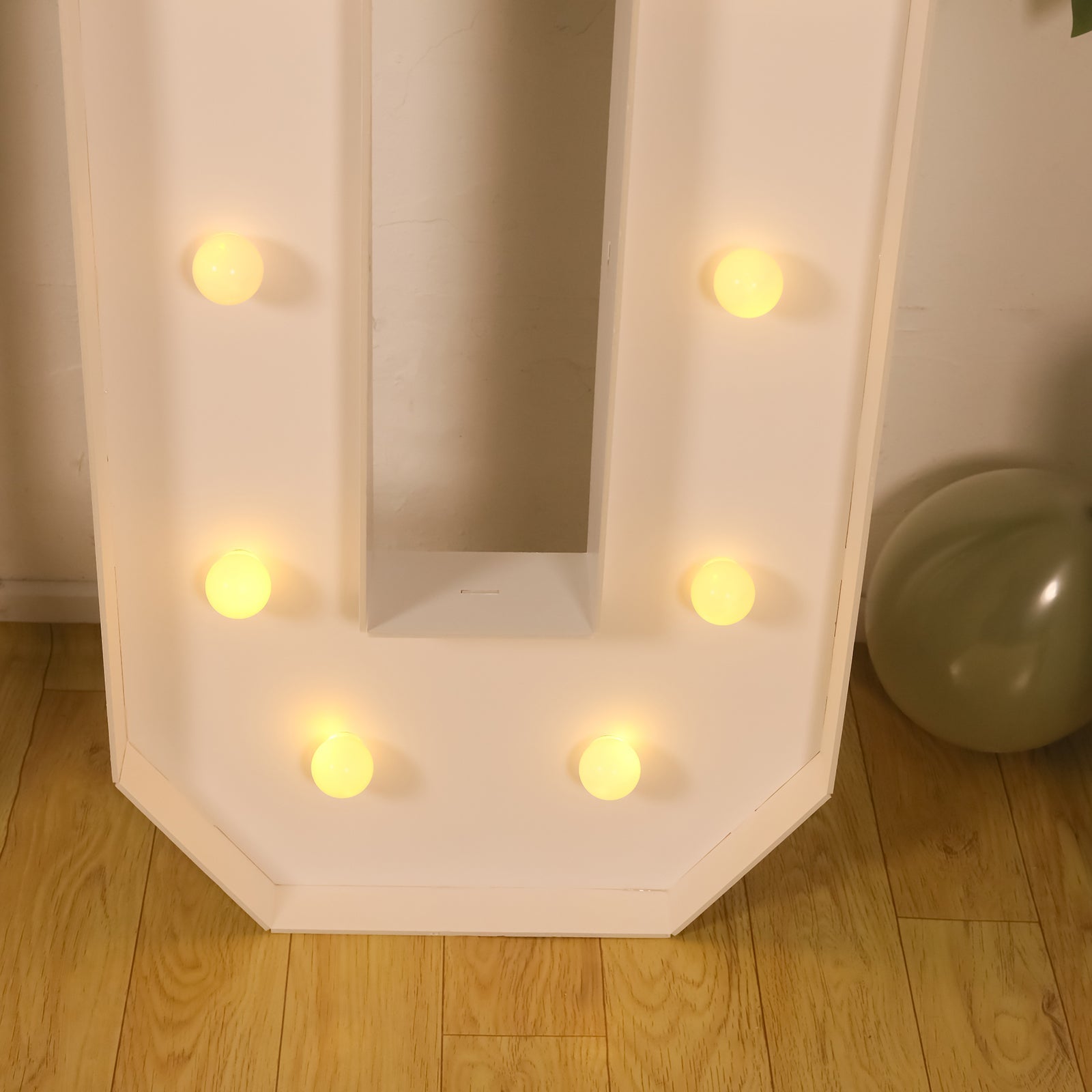 Giant LED Marquee Light Up Number "0", White 4ft Pre-Cut Foam Board with 10 Warm White Battery Operated LEDs, Glue Gun and Sticks