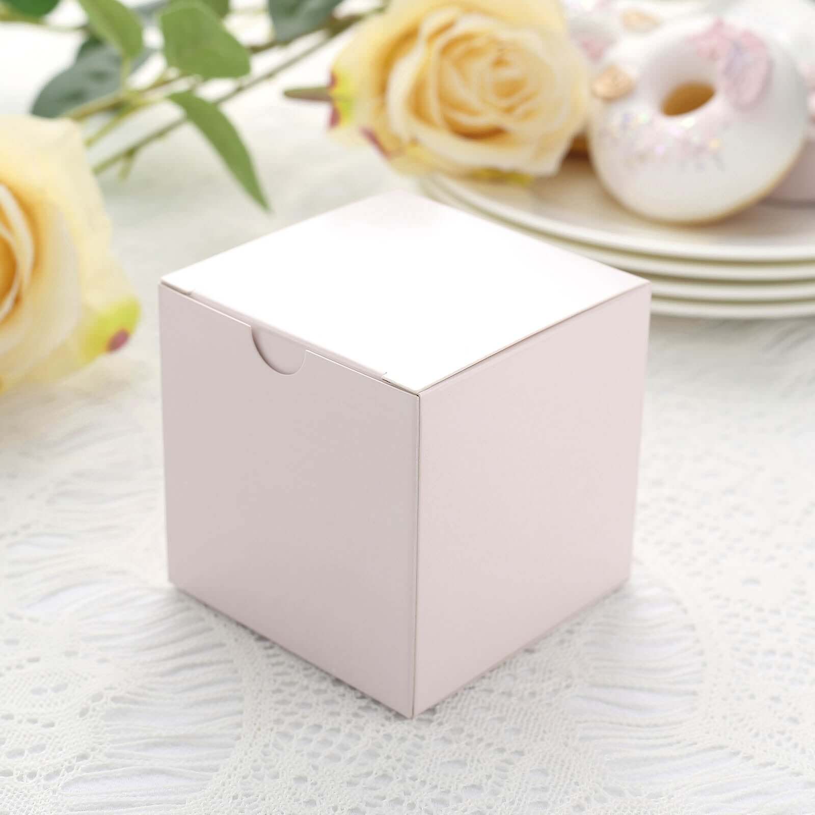 100 Pack 3" DIY Blush Party Shower Favor Candy Gift Boxes