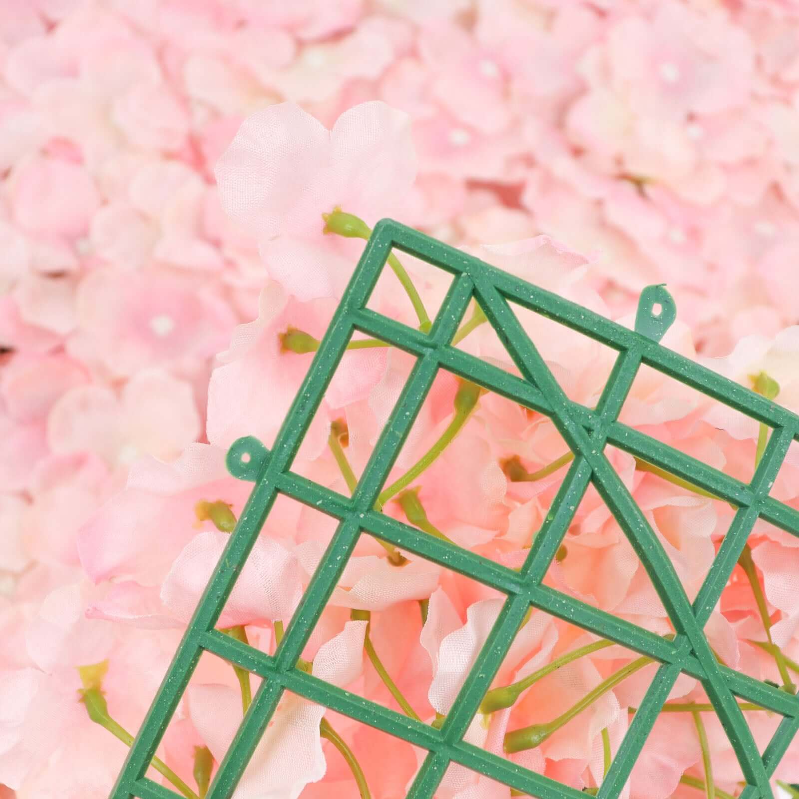 11 Sq ft. Blush UV Protected Hydrangea Flower Wall Mat Backdrop - 4 Artificial Panels