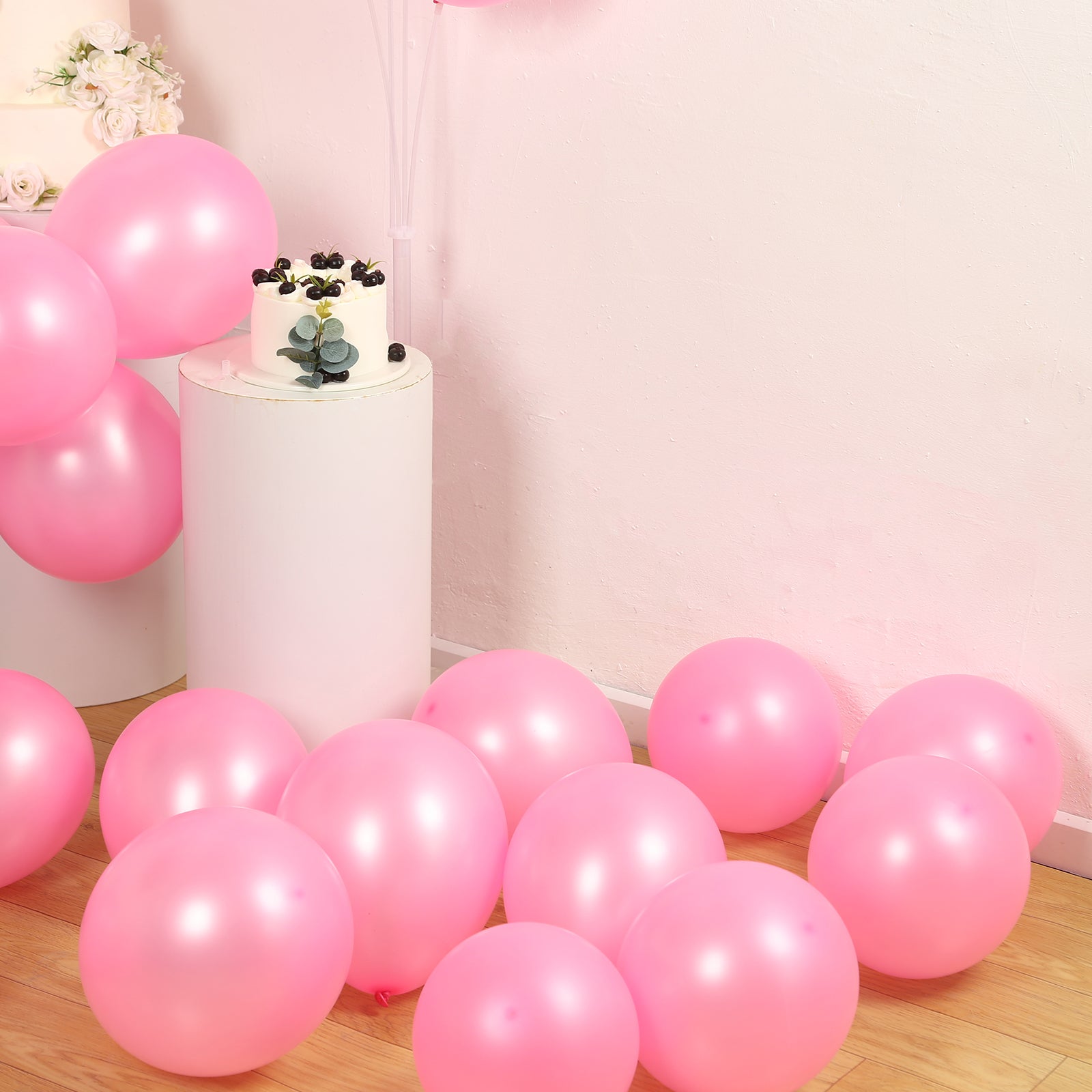50 Pack Pink Biodegradable Balloons, 12" Thickened Extra Strong Eco-friendly Latex Helium Party Balloons