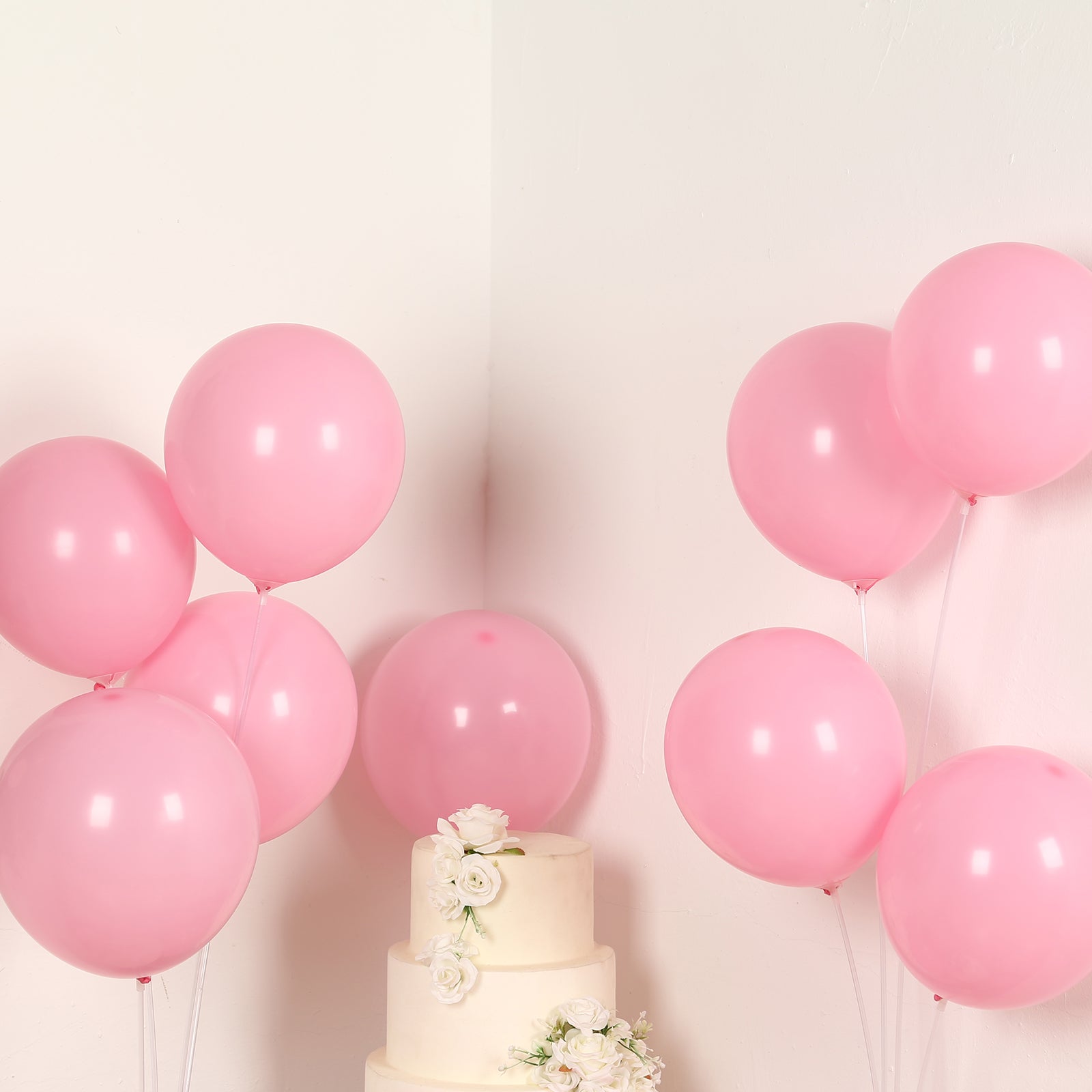 50 Pack Matte Pastel Pink Biodegradable Balloons 12", Round Eco-friendly Thick Latex Party Balloons