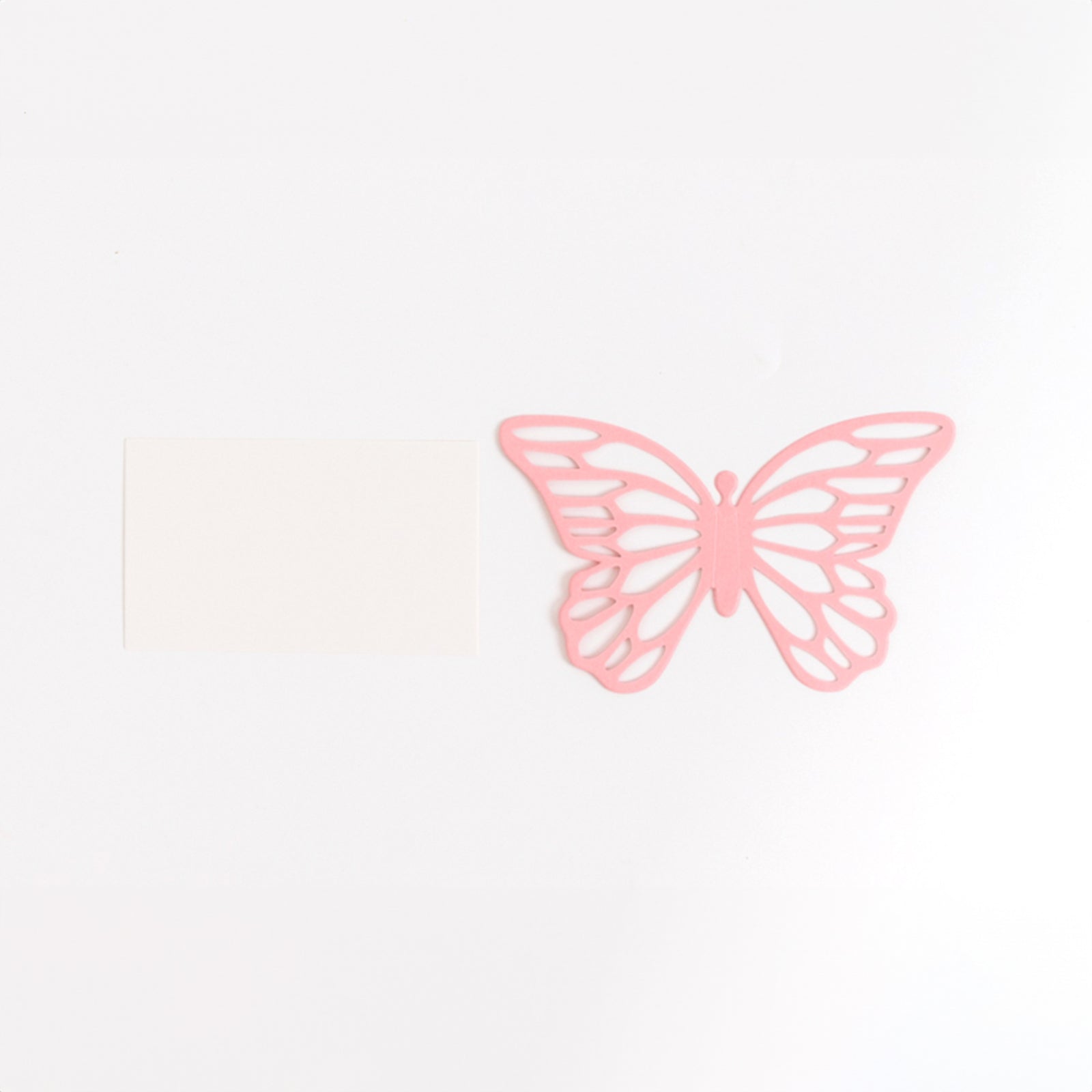25-Pack Paper Butterfly Place Card Holders Pink with White Printable Cards - 3D Free Standing Table Number Stands 3"x5"