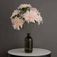 2 Bouquets 20" Blush Artificial Silk Dahlia Flower Bushes