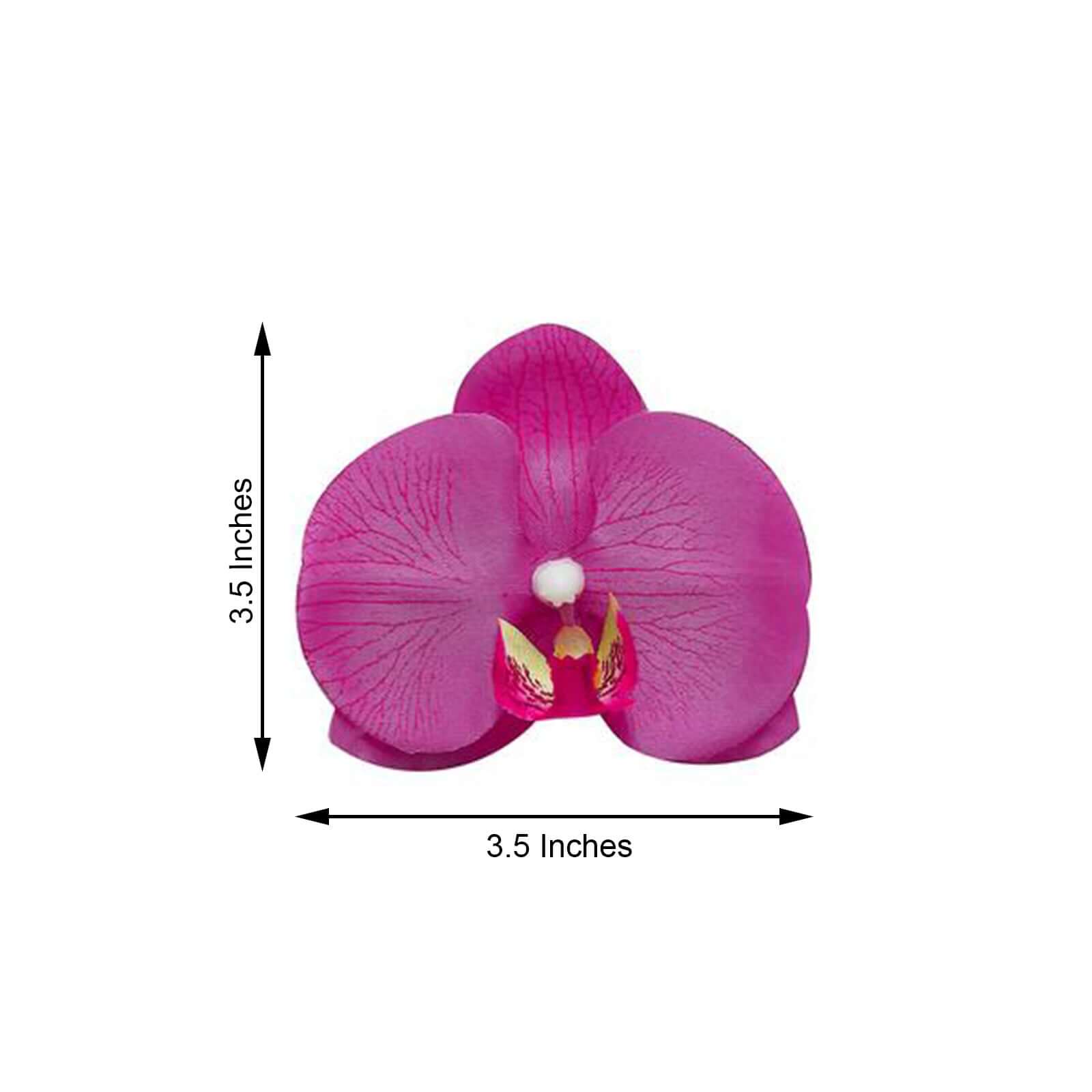 20 Silk Artificial Orchids Flower Heads Fuchsia - Versatile Floral Accents for DIY Floral Arrangements Corsages & Event Decor 4"