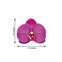 20 Silk Artificial Orchids Flower Heads Fuchsia - Versatile Floral Accents for DIY Floral Arrangements Corsages & Event Decor 4"