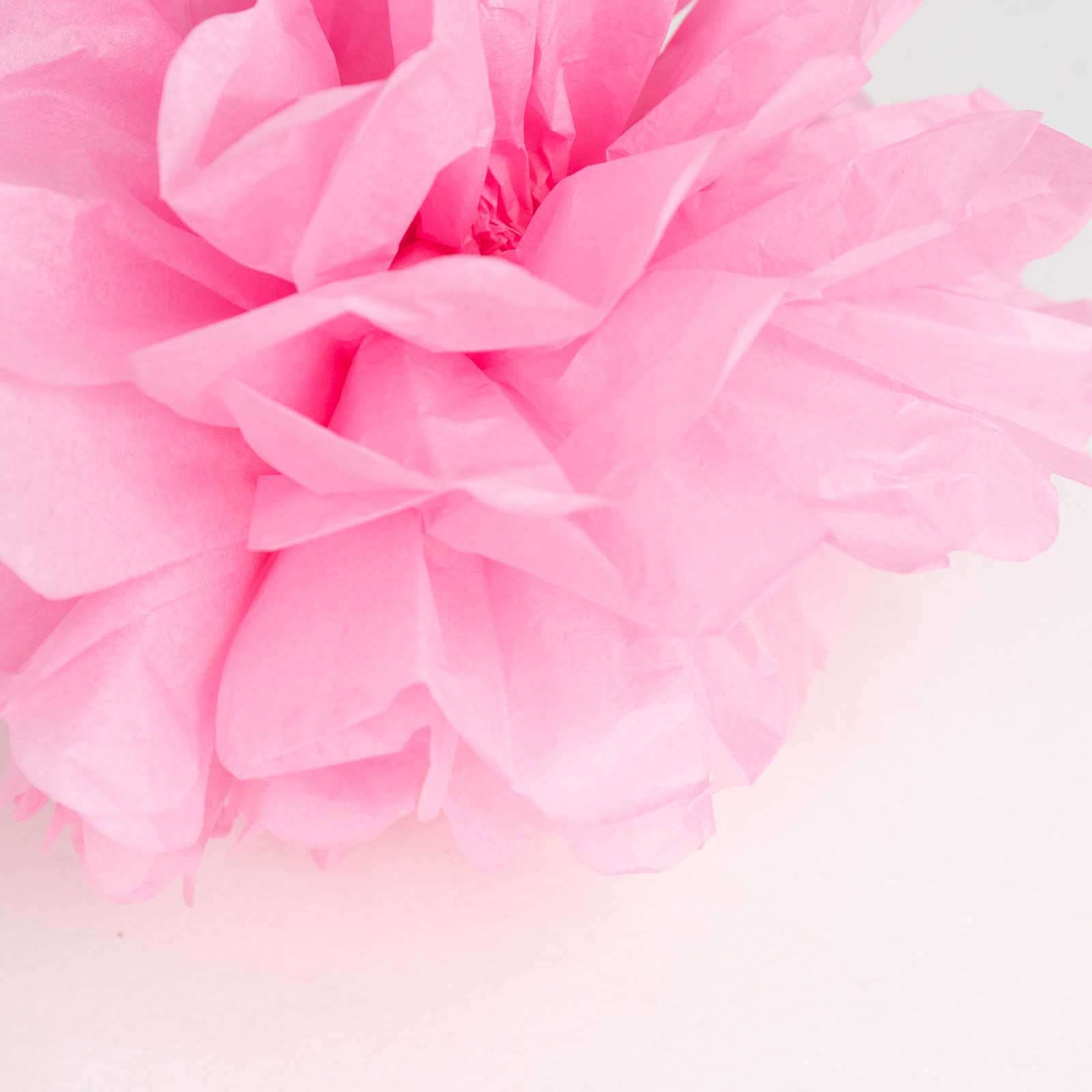 6 Pack 10" Pink Tissue Paper Pom Poms Flower Balls, Ceiling Wall Hanging Decorations