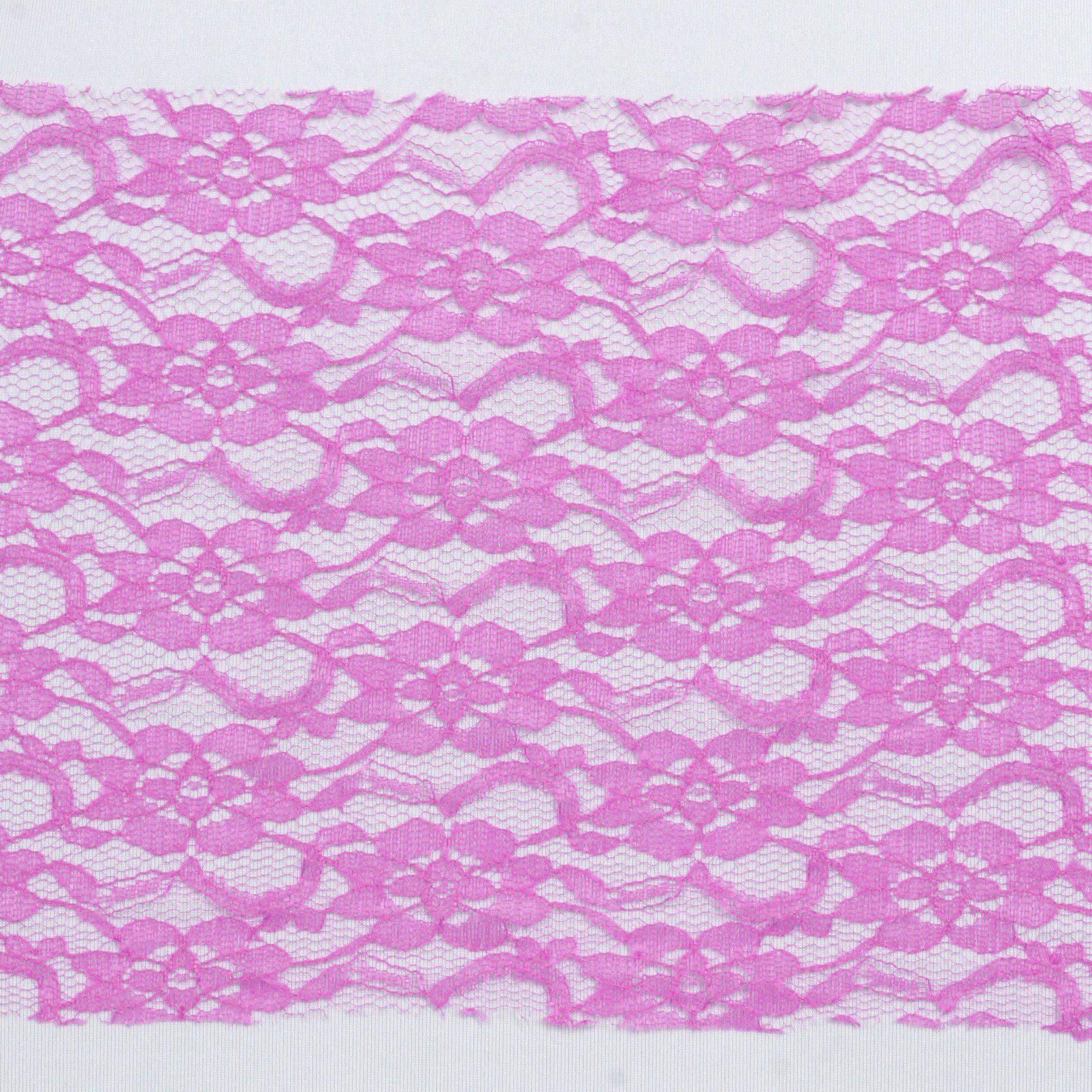 5 Pack Lace Chair Sashes Fuchsia with Vintage Floral Motif 6"x108"