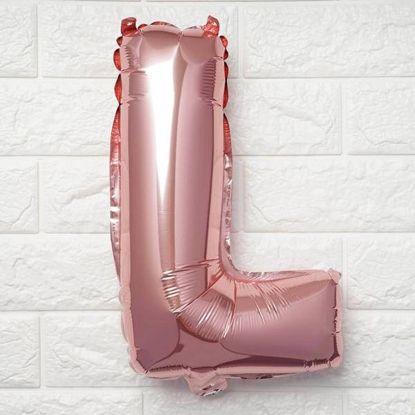 13" Matte Blush Letter and Number Balloons, Mylar Foil Alphabet Balloons