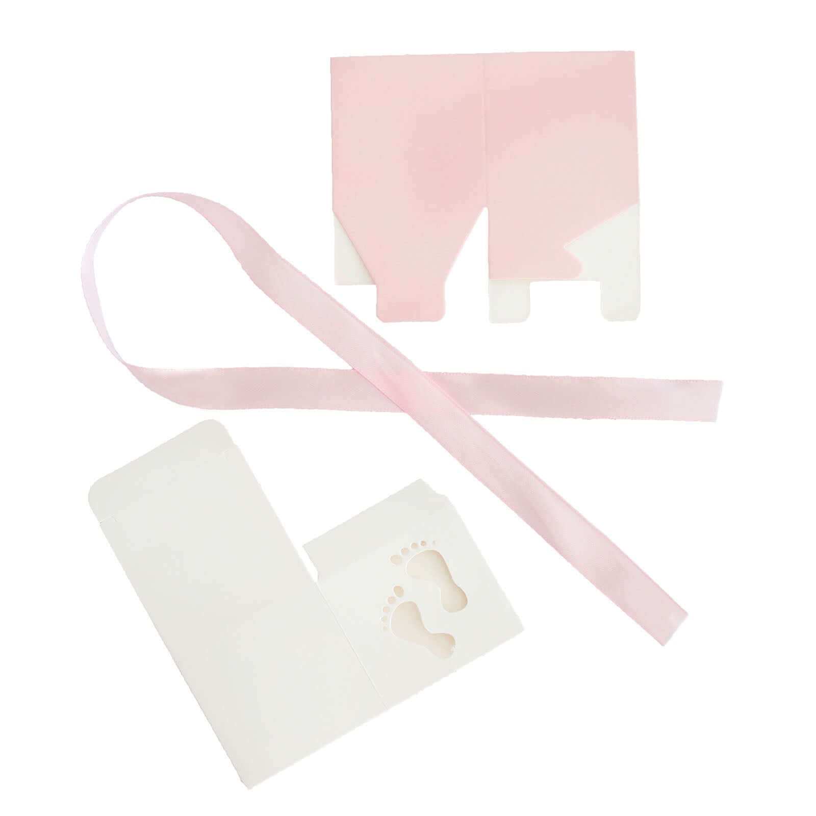 25 Pack 2" Pink Footprint Baby Shower Party Favor Candy Gift Boxes