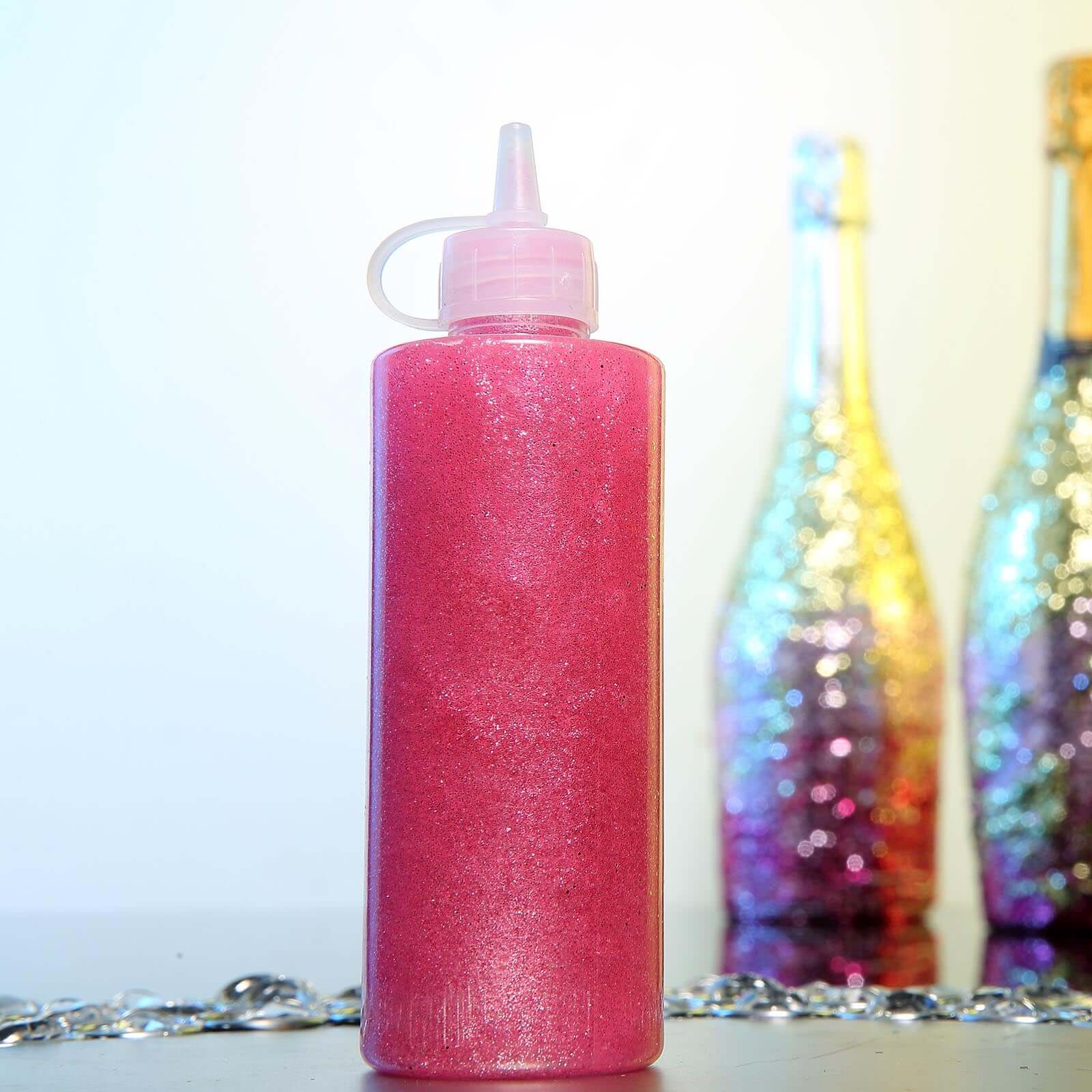 Metallic Glitter Glue Pink - Washable Nontoxic Art Glue for Fun DIY Projects Scrapbooking & Party Decor 4 oz Bottle
