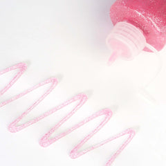 Metallic Glitter Glue Pink - Washable Nontoxic Art Glue for Fun DIY Projects Scrapbooking & Party Decor 4 oz Bottle
