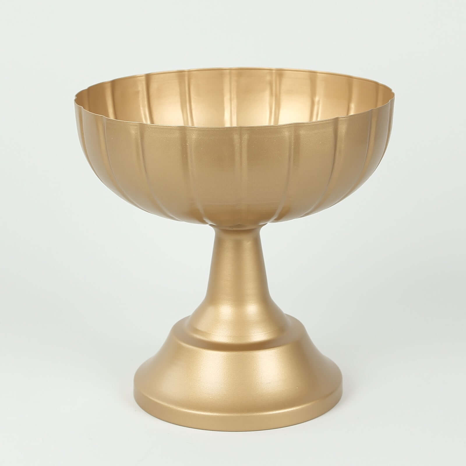 4-Pack Metal Compote Pedestal Bowl Flower Vases in Grecian Urn Style Gold - Refined Floral Wedding Table Centerpieces 8.5"