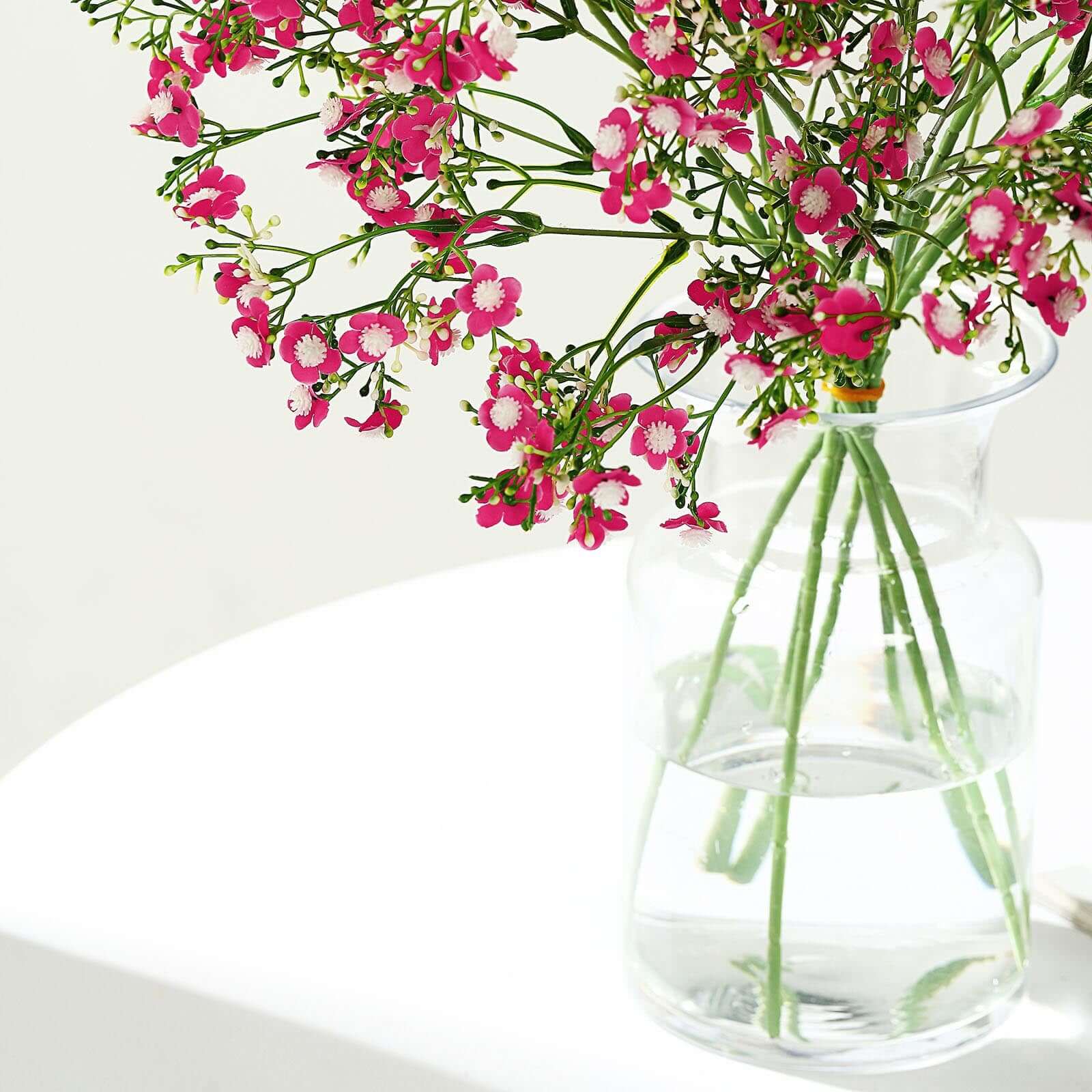 4 Stems 27" Fuchsia Artificial Silk Babys Breath Gypsophila Flowers