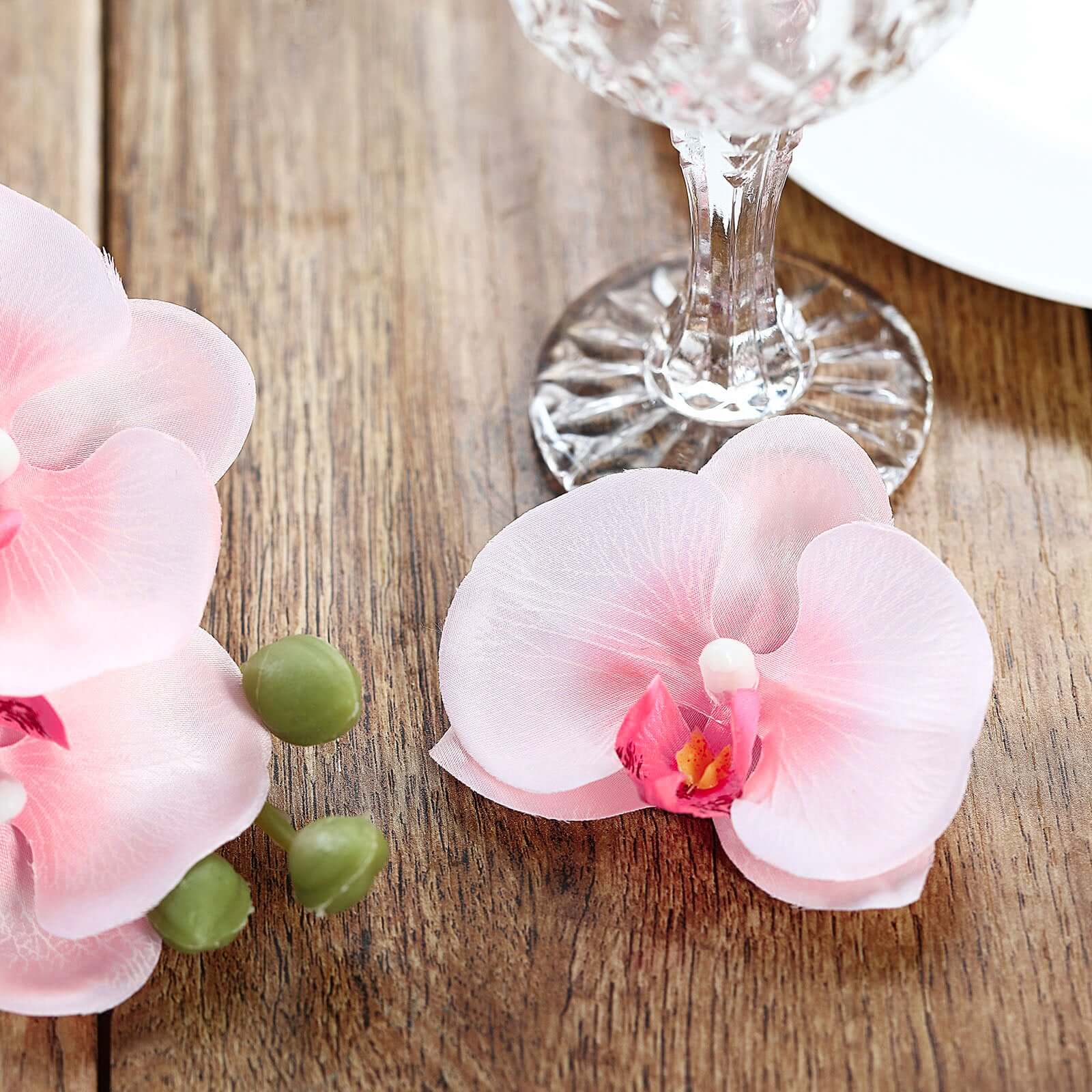 20 Silk Artificial Orchids Flower Heads Pink - Versatile Floral Accents for DIY Floral Arrangements Corsages & Event Decor 4"