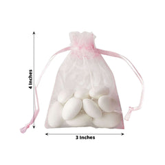 10 Pack 3"x4" Pink Organza Drawstring Wedding Party Favor Gift Bags - Clearance SALE
