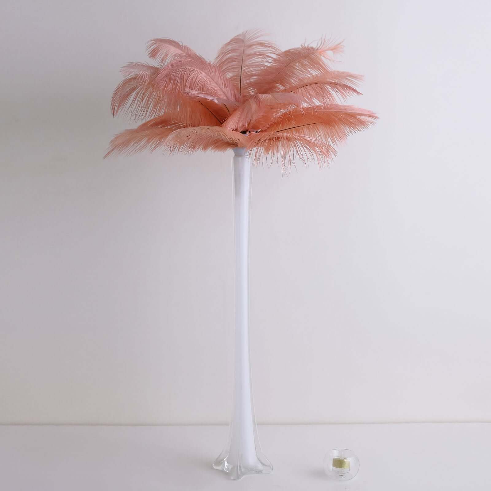 12 Pack 13"-15" Mauve Natural Plume Real Ostrich Feathers, DIY Centerpiece Fillers