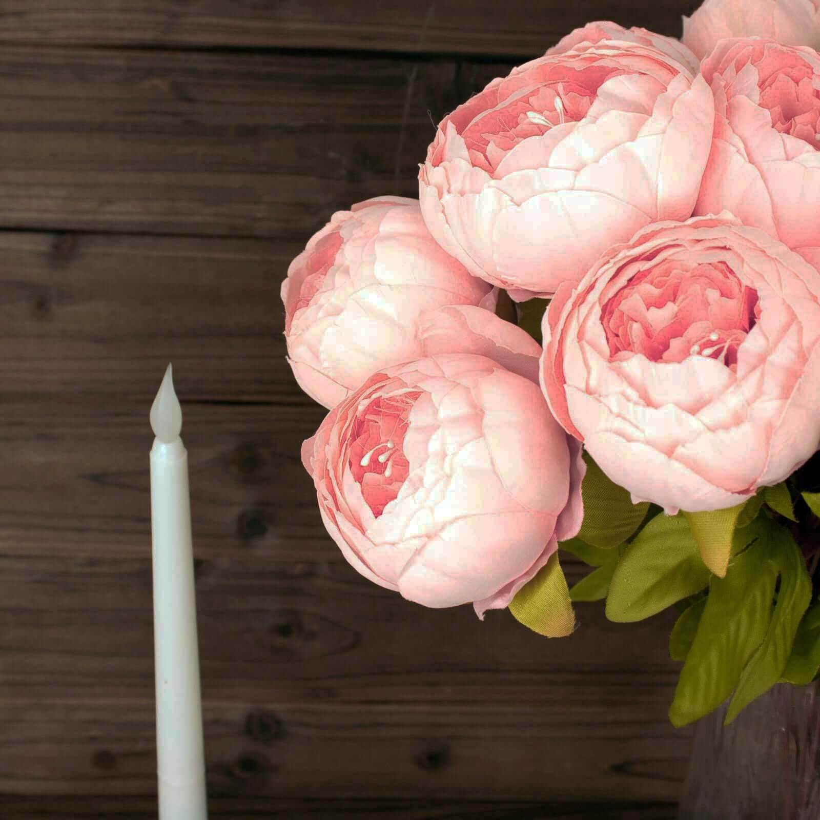 2 Pack 19" Pink Artificial Peony Flower Wedding Bouquets, Faux Silk Flower Arrangements