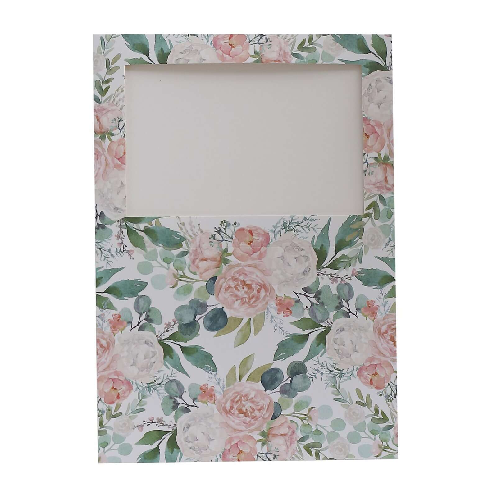 25-Pack Thank You Cards White Pink Peony Floral Design with Envelopes - Picture Insert Invitation Cards for Parties & Milestones 3.5"x5.5"