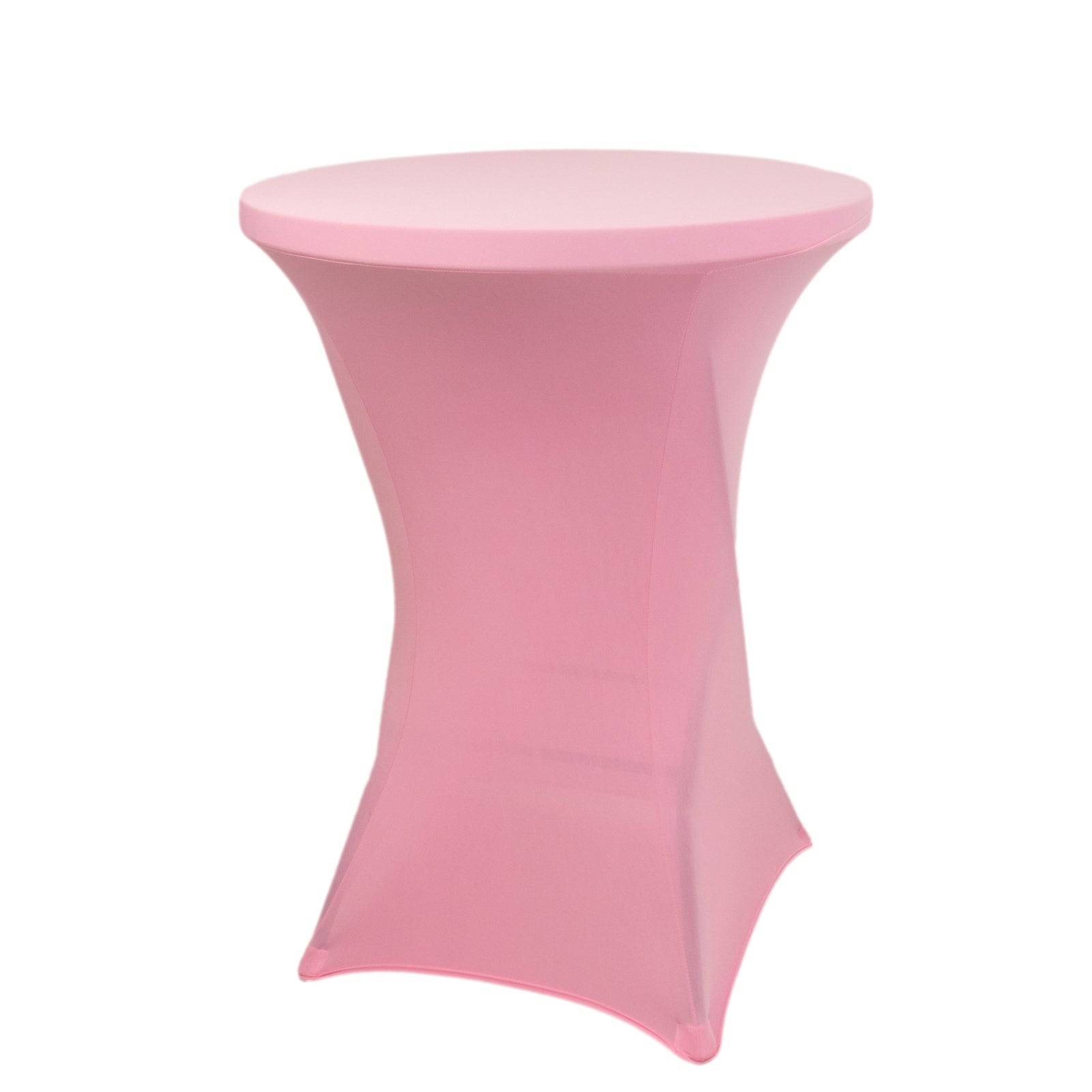 Spandex 24"-32" Round Cocktail Table Cover Pink - Easy to Maintain Stretch Fitted Highboy Tablecloth