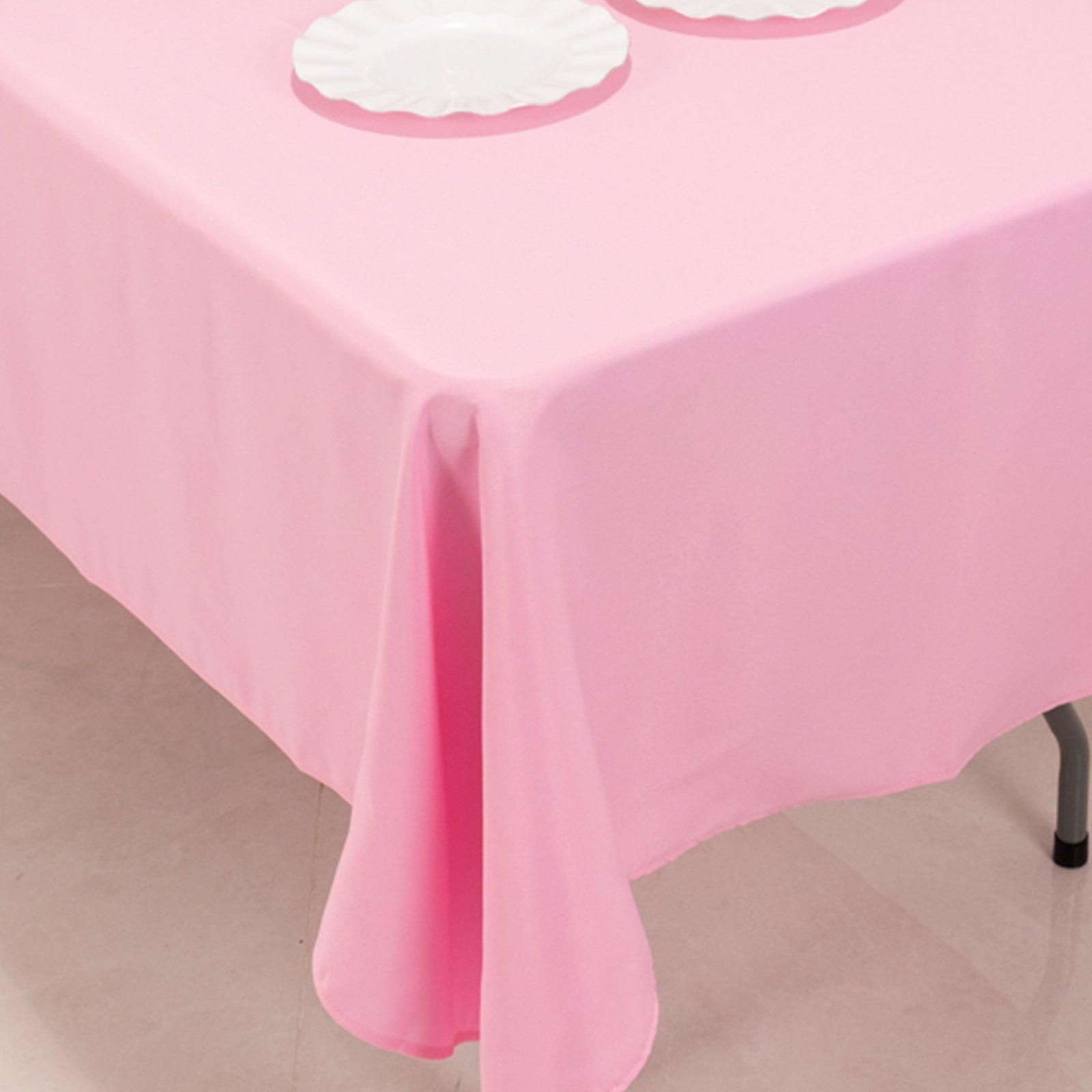 Premium Polyester 60"x102" Rectangle Tablecloth Pink - Durable 220GSM Wrinkle-Resistant Table Cover