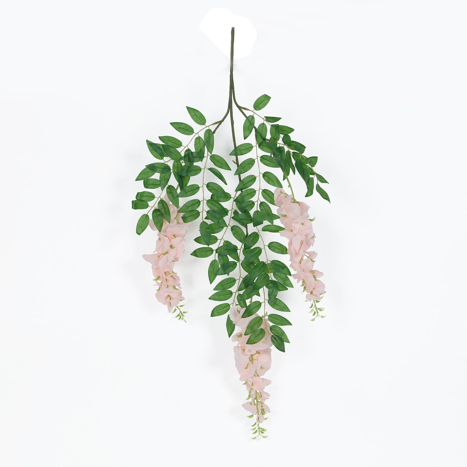 55" Blush Artificial Silk Wisteria Vine Round Hanging Canopy, Draping Garland Flower Chandelier With Interchangeable Branches