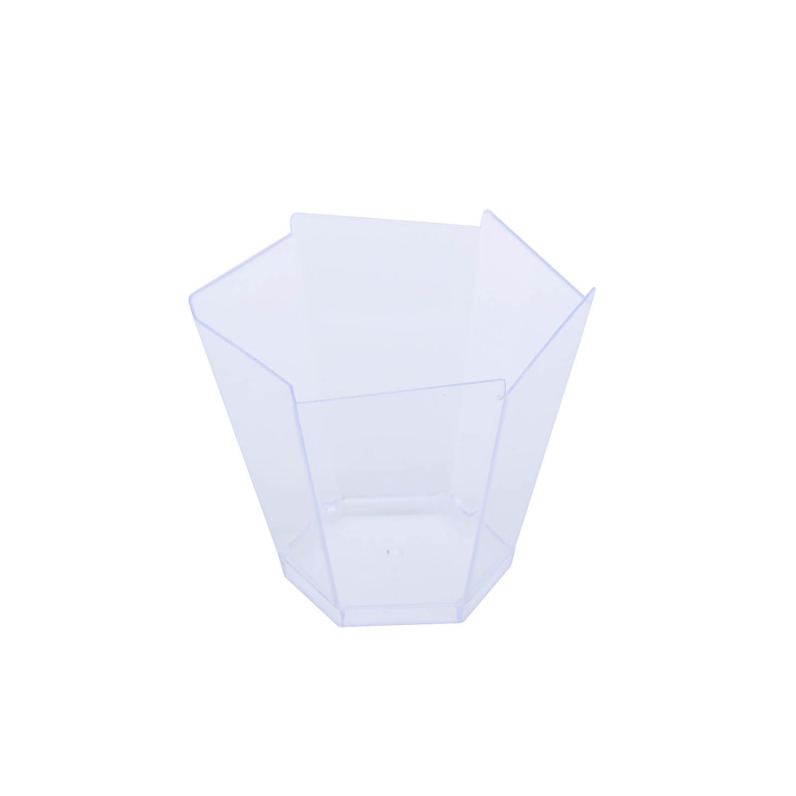 12-Pack Plastic Dessert Cups Clear Wavy Hexagon - Lightweight Disposable Cups for Treats 3oz
