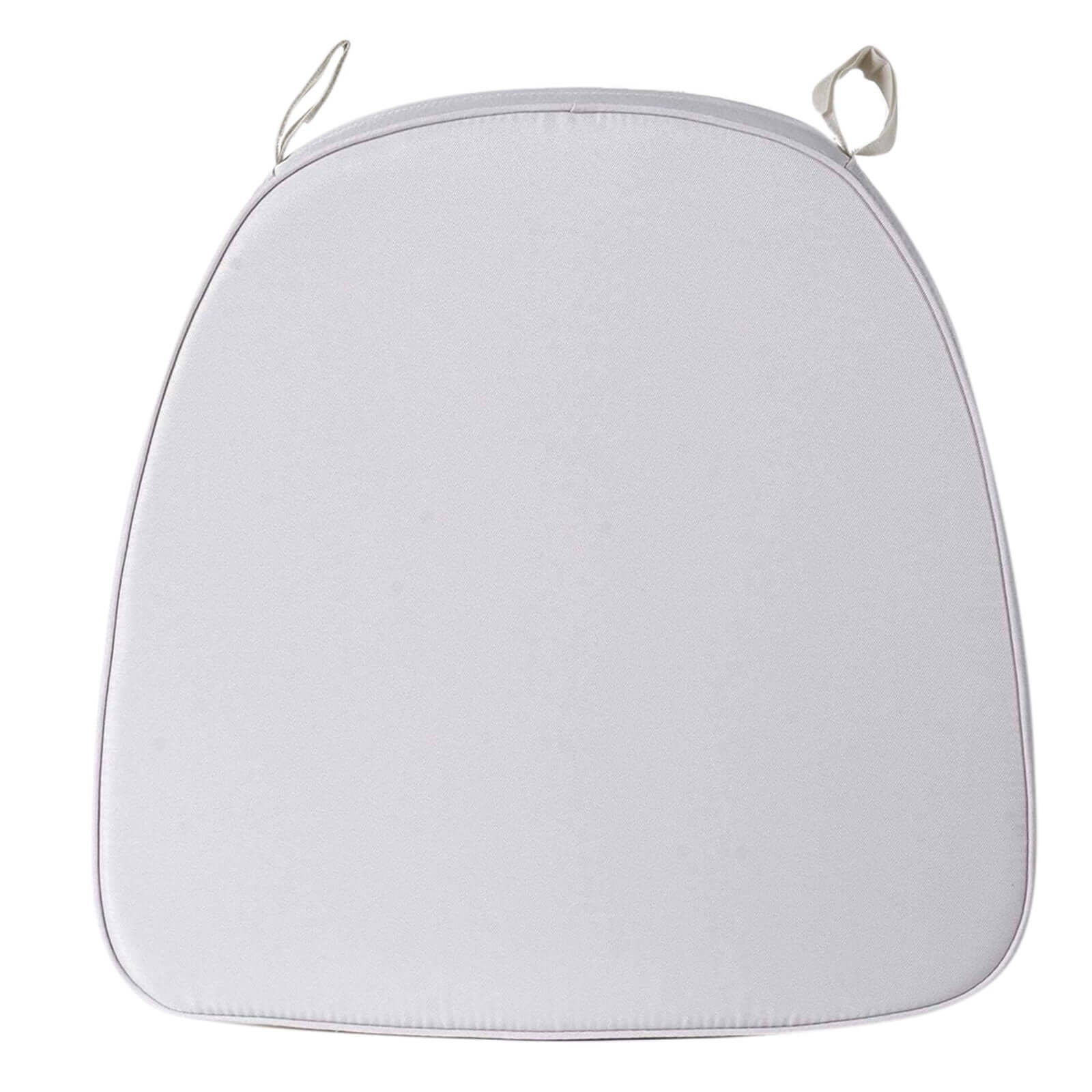 Chiavari Chair Cushion with 1.5" Thick Memory Foam and Ties Silver - Stylish Removable Cover for Comfort