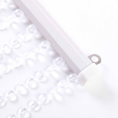 12ft Crystal Diamond Beaded Curtain with Plastic Rod and Adjustable Hooks